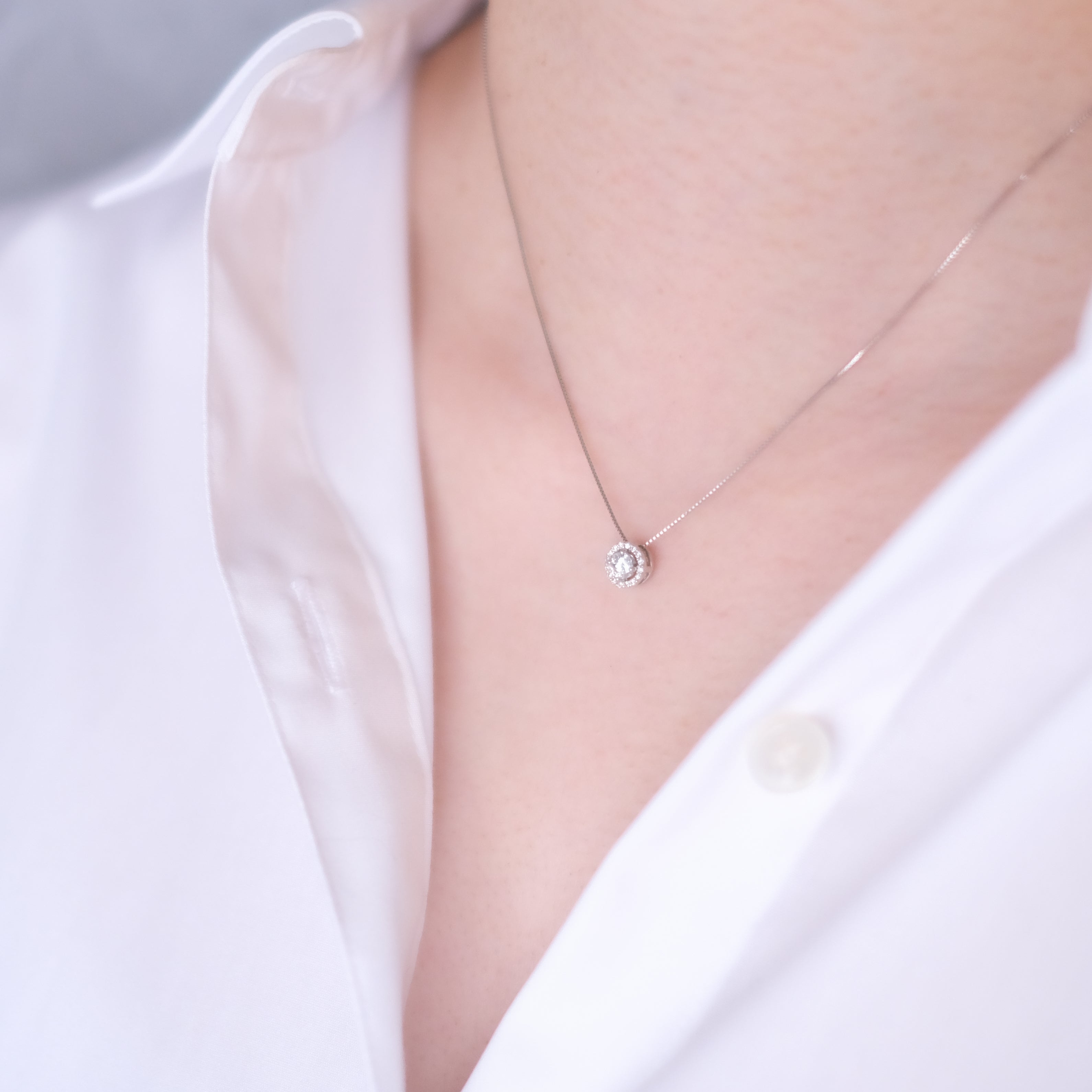 【限定3点】ダイヤモンド プラチナネックレス(0.2カラット/Dカラー/FL/3EX/4月誕生石/グレーディングレポート付)《25V01102》