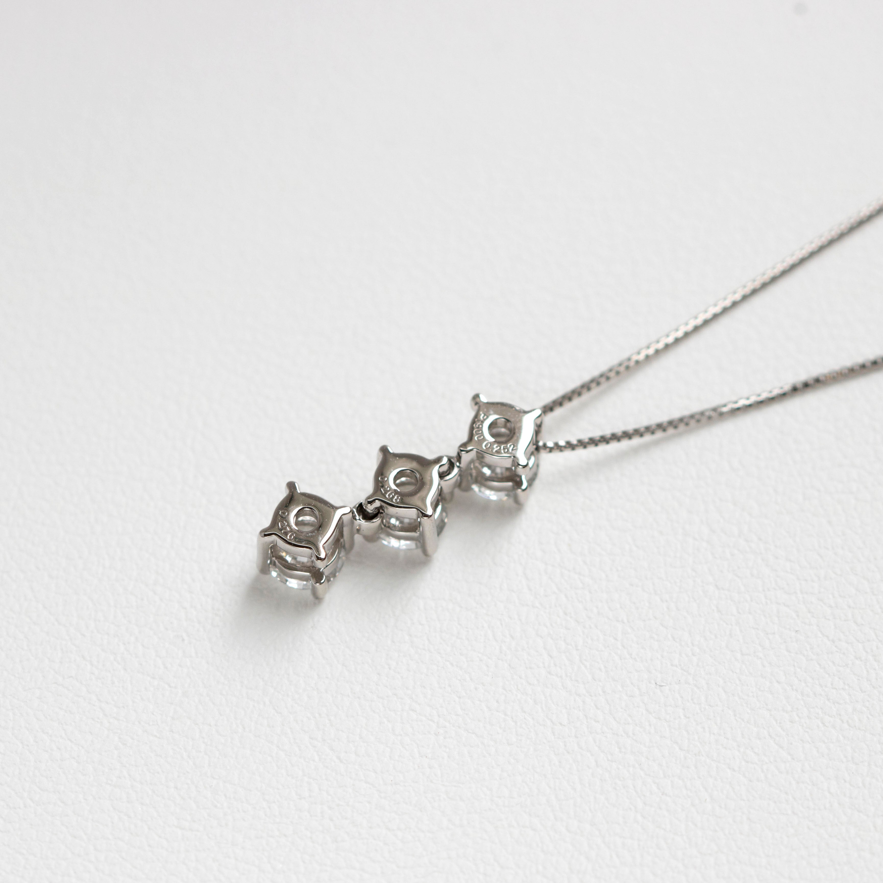 ダイヤモンド プラチナネックレス(計0.75カラット/Dカラー/SIクラス/GOOD/4月誕生石/グレーディングレポート付)《25V01105》