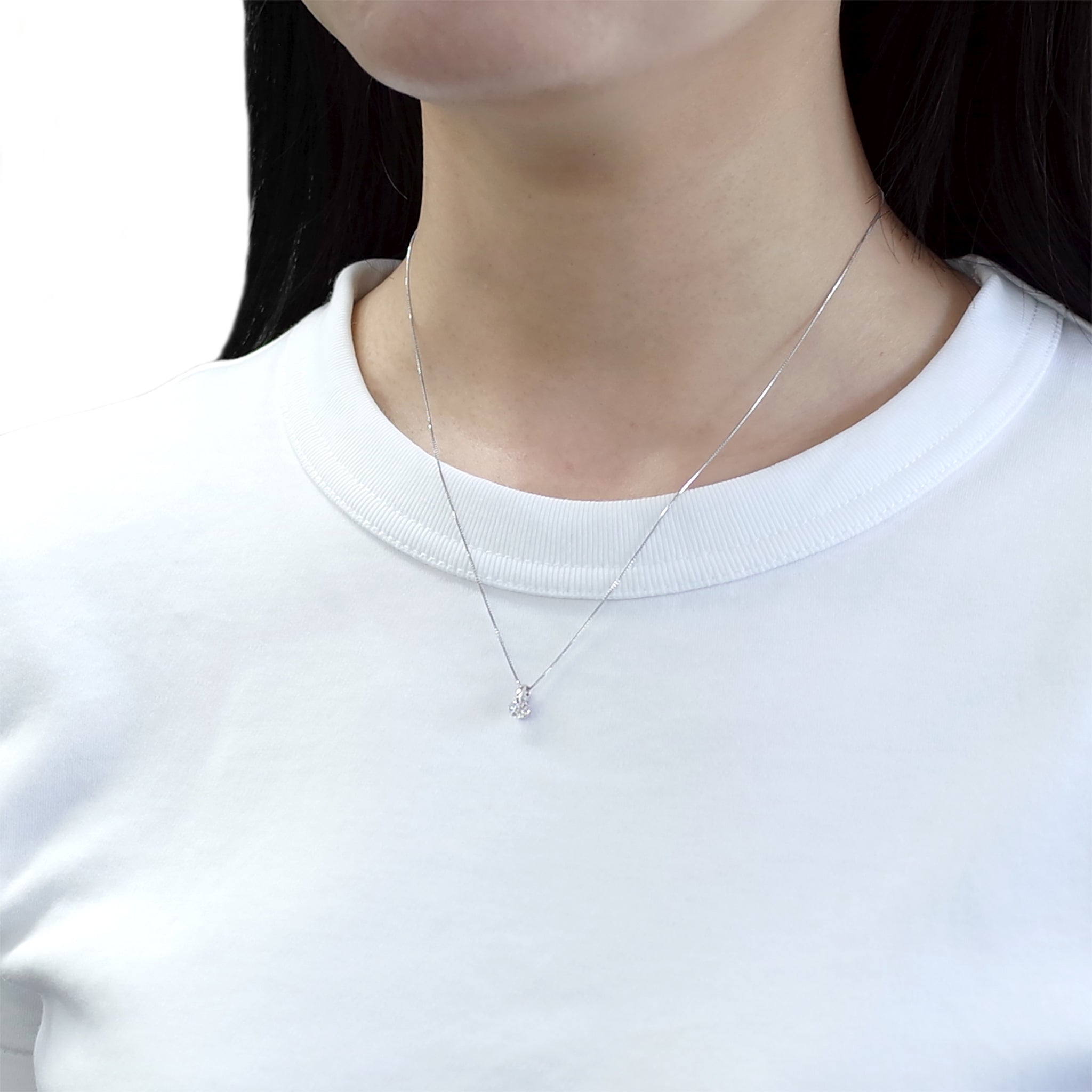 ダイヤモンド プラチナネックレス(0.4カラット/Dカラー/SIクラス/EX/4月誕生石/グレーディングレポート付)《25V01108》