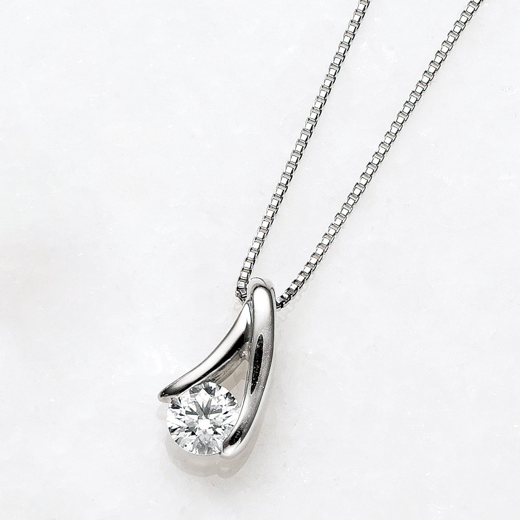 ダイヤモンド プラチナネックレス(0.2カラット/Dカラー/SIクラス/EX/4月誕生石/グレーディングレポート付)《25V01109》