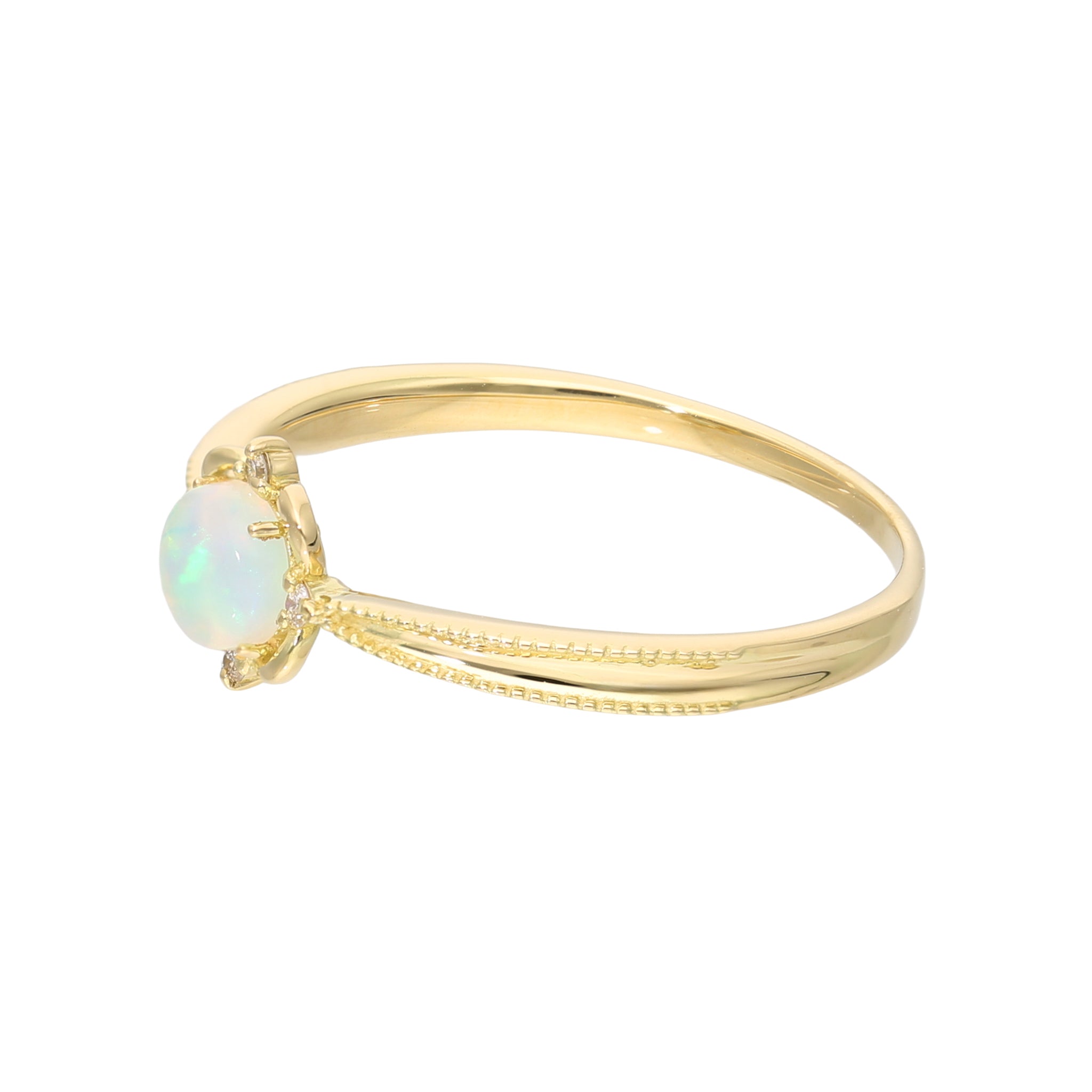 オパール/ダイヤモンド K18リング(10月誕生石)《25V01301》