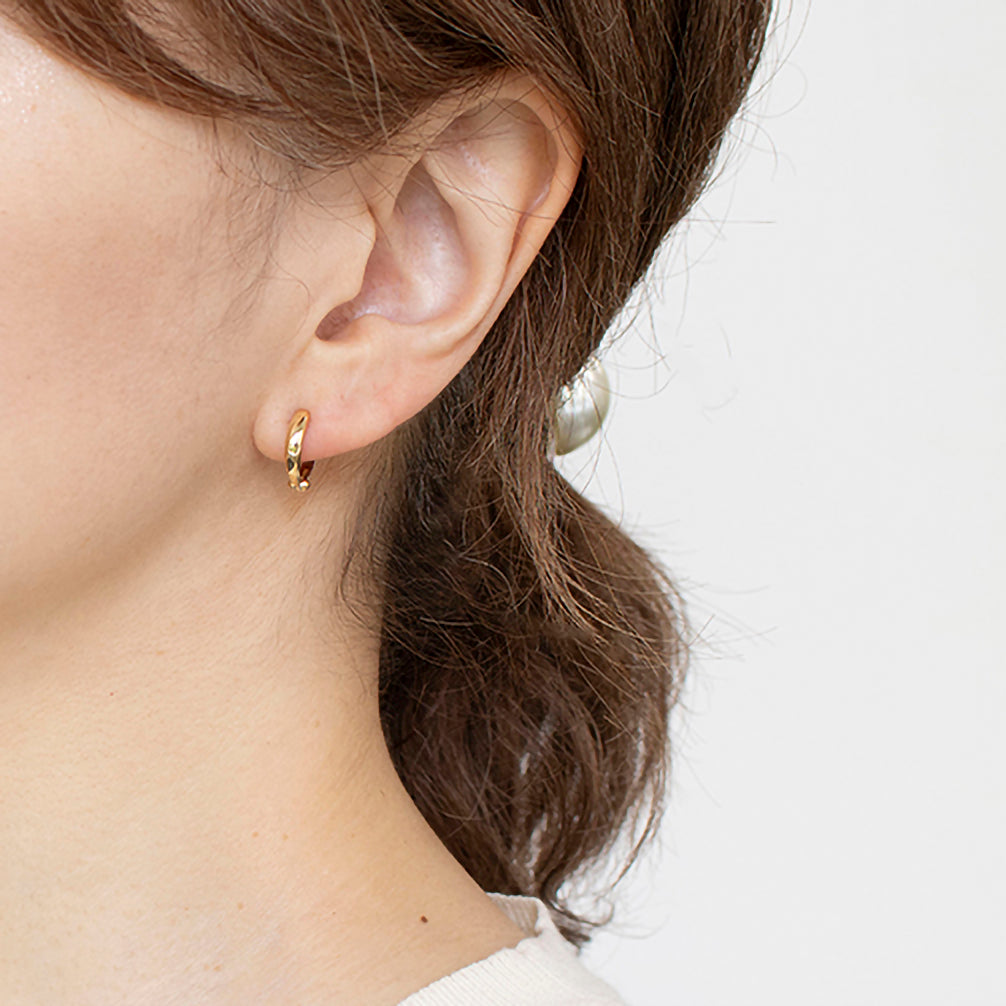 K18/プラチナイヤリング(ピアリング/リバーシブル/コンビカラー)《25V01304》