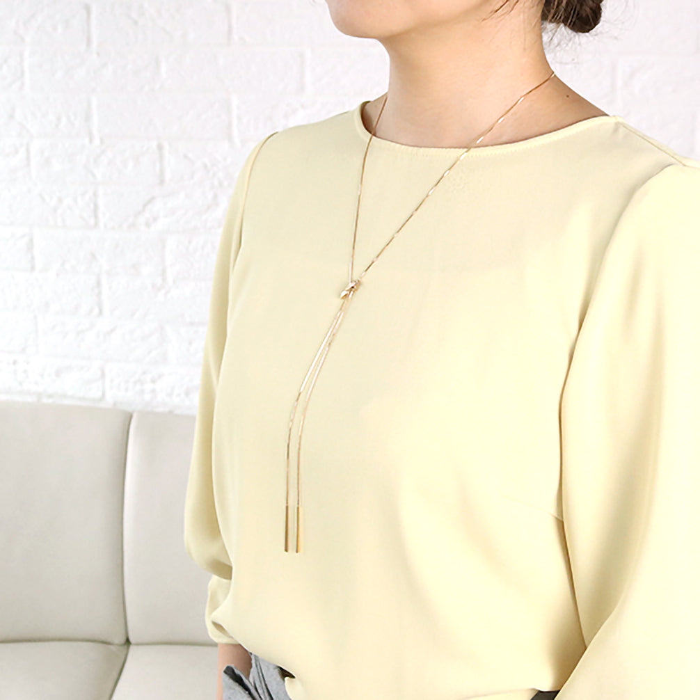 ダイヤモンド K18ネックレス(ロング/75cm/スライド式)《25V01305》