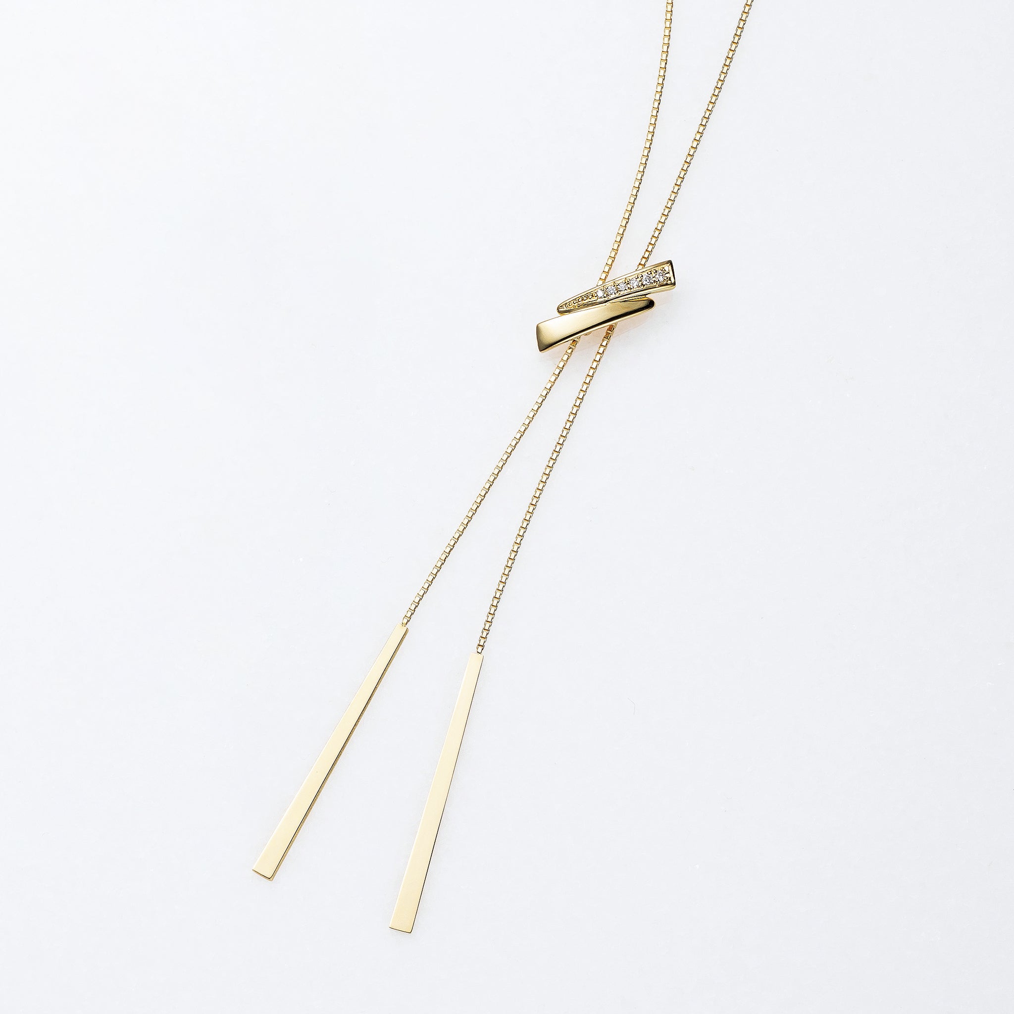 ダイヤモンド K18ネックレス(ロング/75cm/スライド式)《25V01305》