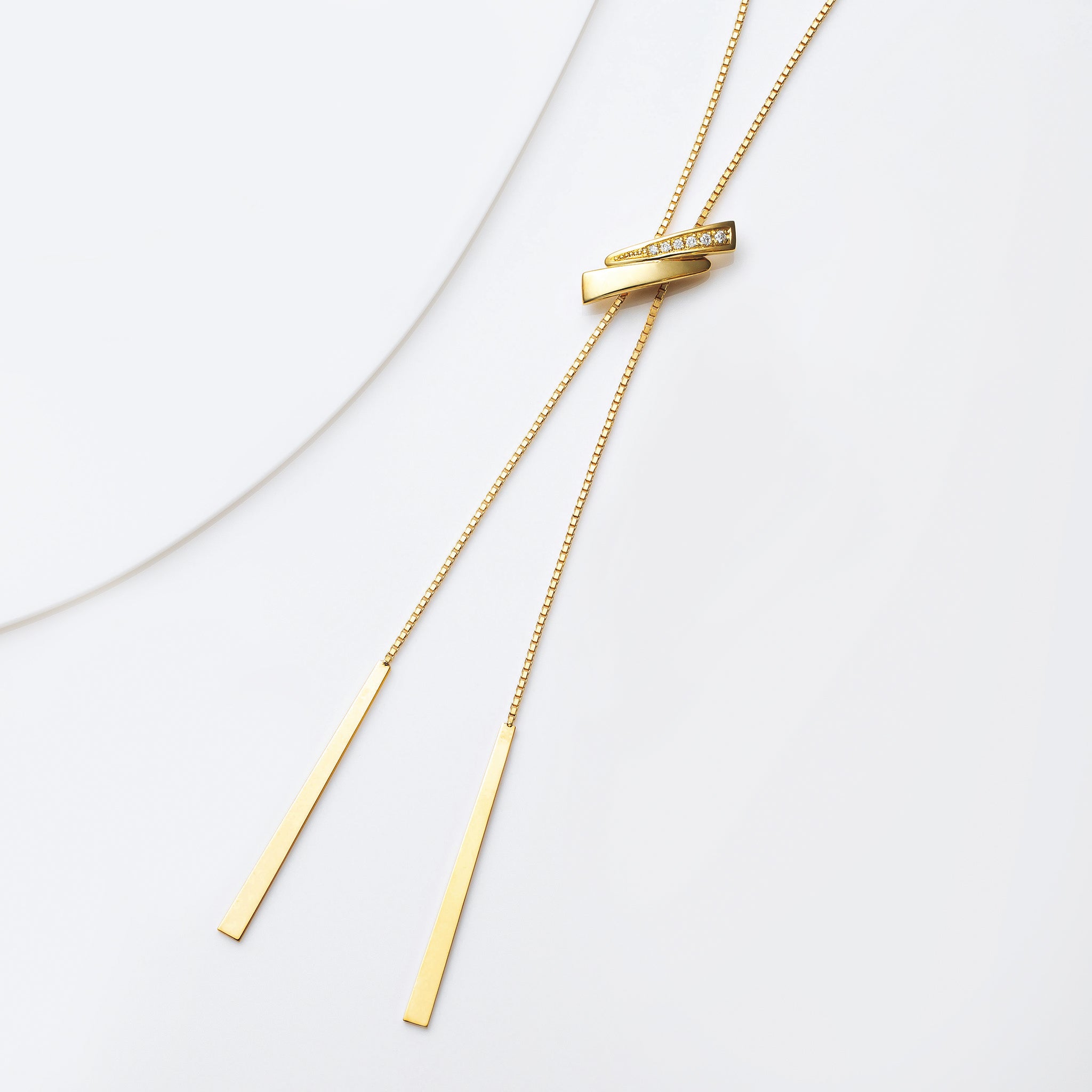 ダイヤモンド K18ネックレス(ロング/75cm/スライド式)《25V01305