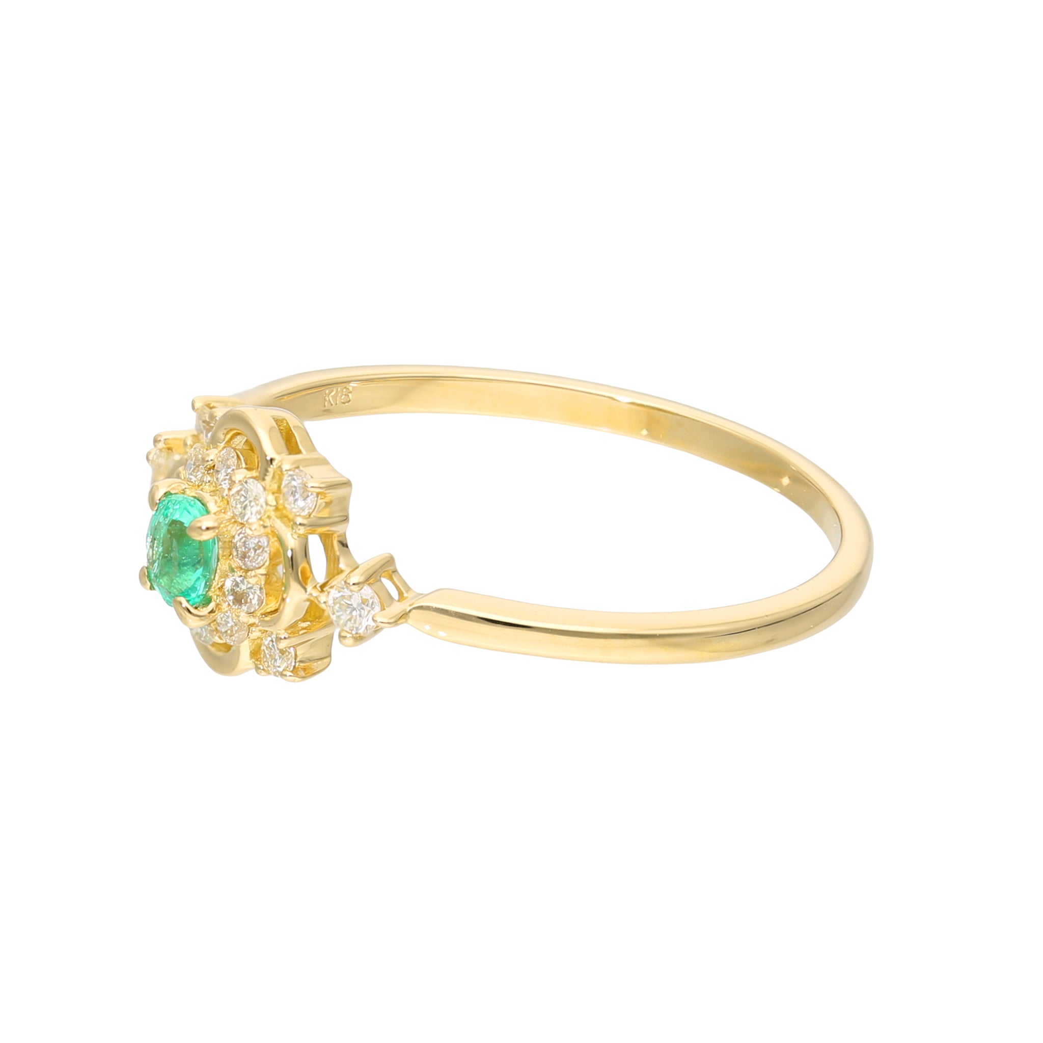 エメラルド/ダイヤモンド K18リング(5月誕生石)《25V01306》