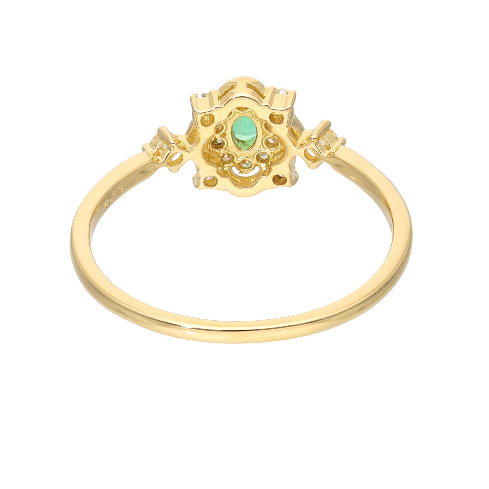 エメラルド/ダイヤモンド K18リング(5月誕生石)《25V01306》