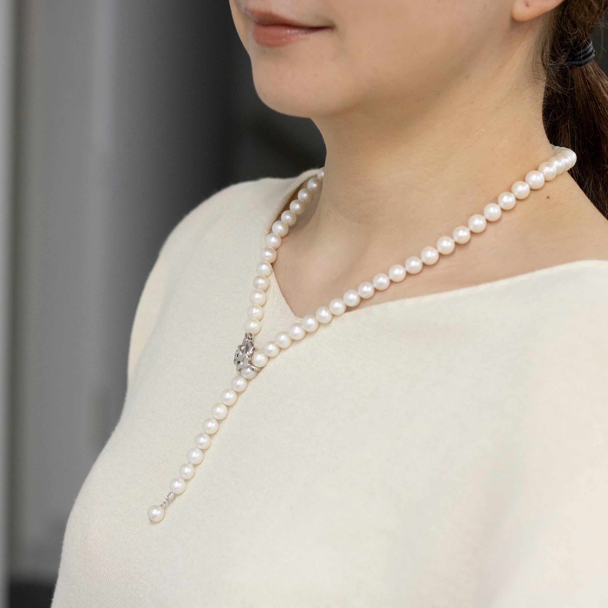 パール ネックレス(淡水真珠/2Way/6月誕生石)《25V01506》