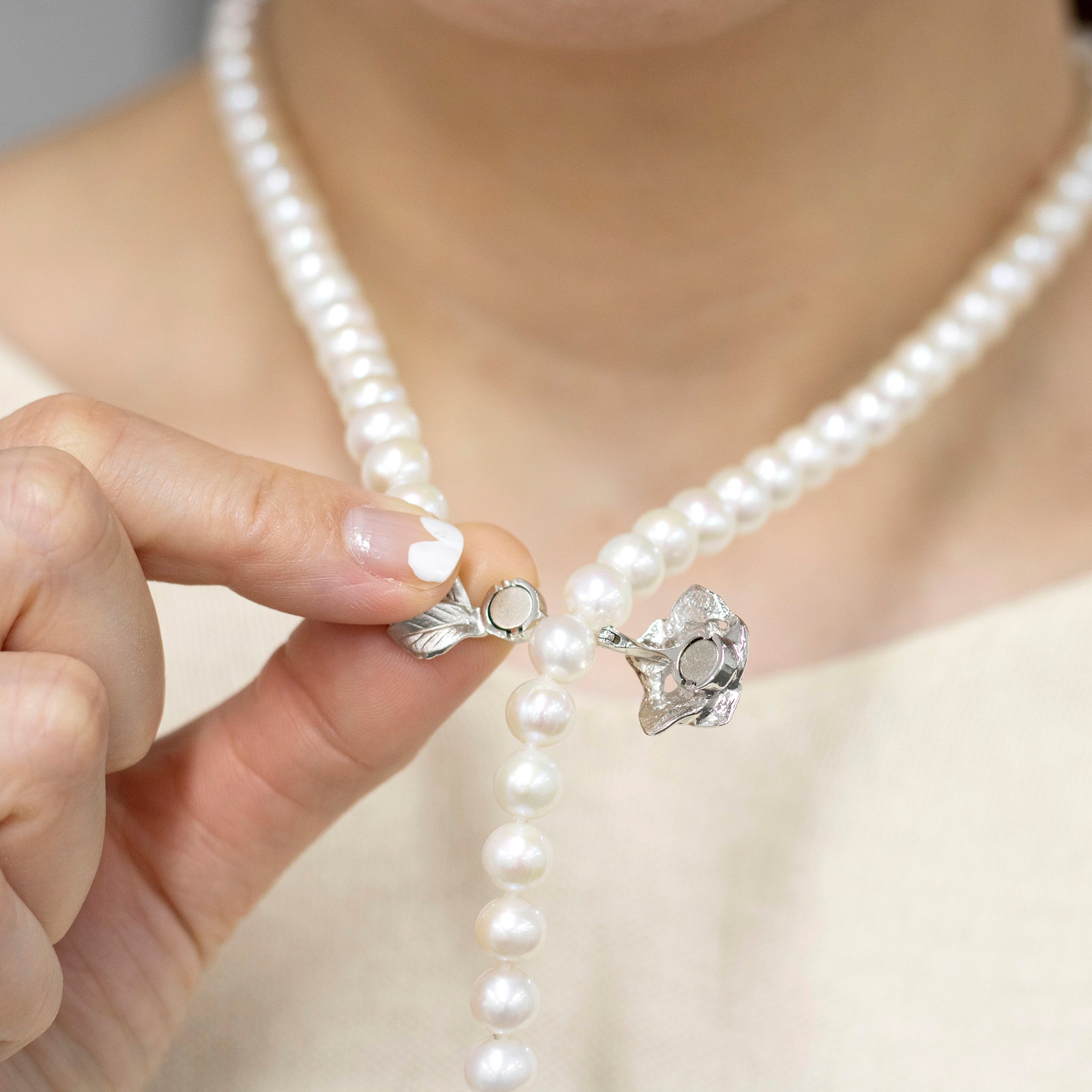 パール ネックレス(淡水真珠/2Way/6月誕生石)《25V01506》