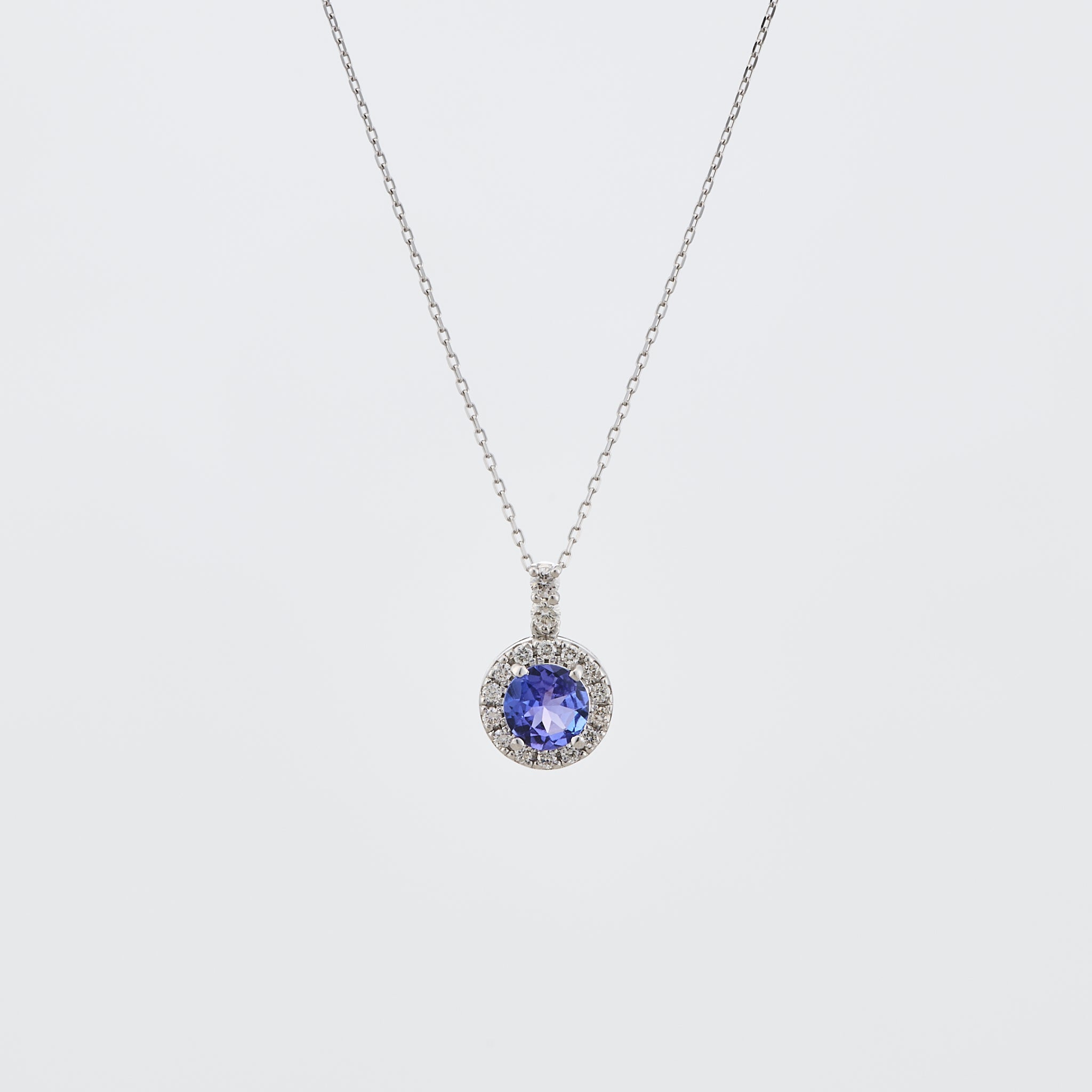 タンザナイト/ダイヤモンド プラチナネックレス(12月誕生石)《25V01604》