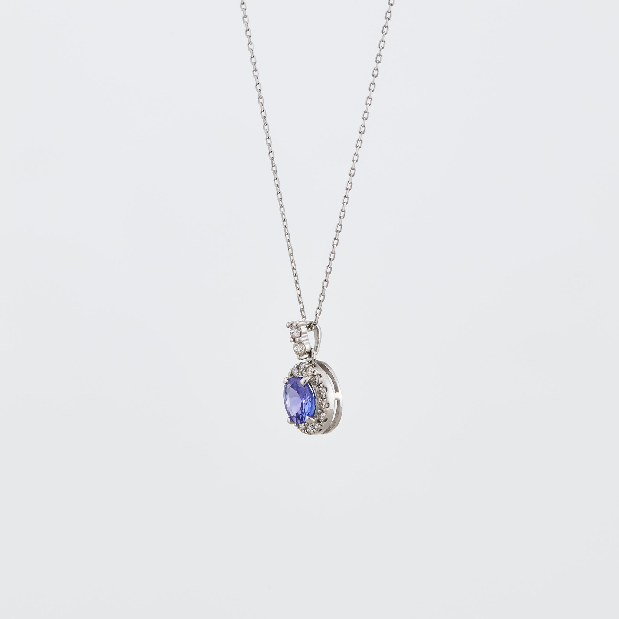 タンザナイト/ダイヤモンド プラチナネックレス(12月誕生石)《25V01604》