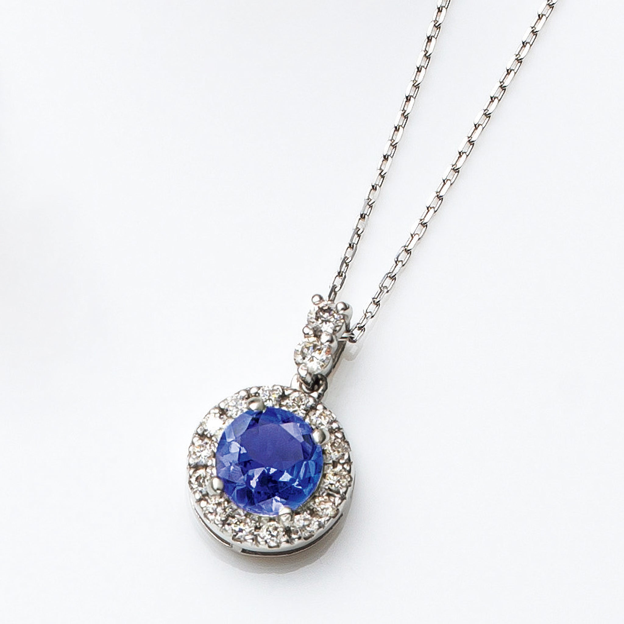 タンザナイト/ダイヤモンド プラチナネックレス(12月誕生石)《25V01604》