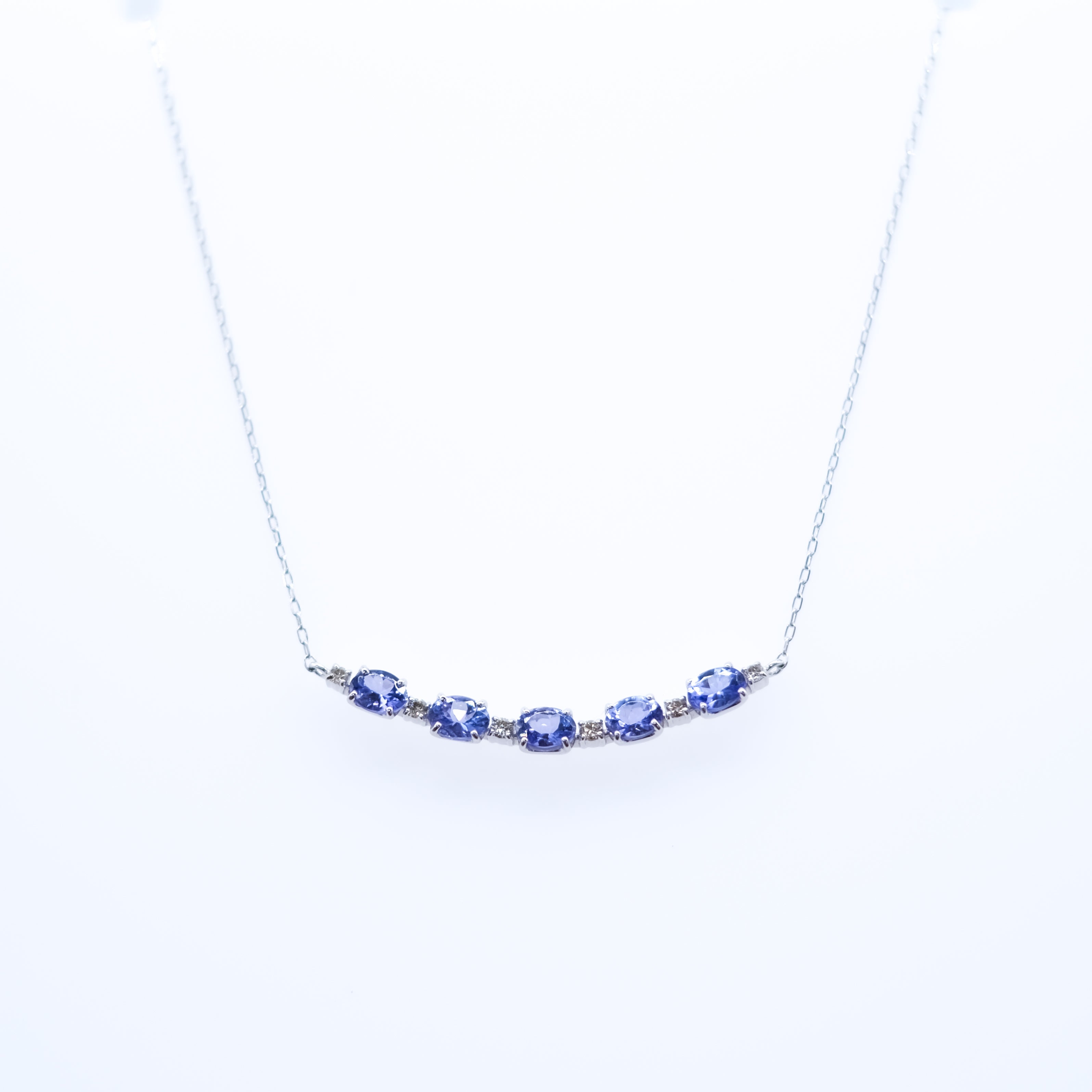 タンザナイト/ダイヤモンド プラチナネックレス(12月誕生石)《25V01606》