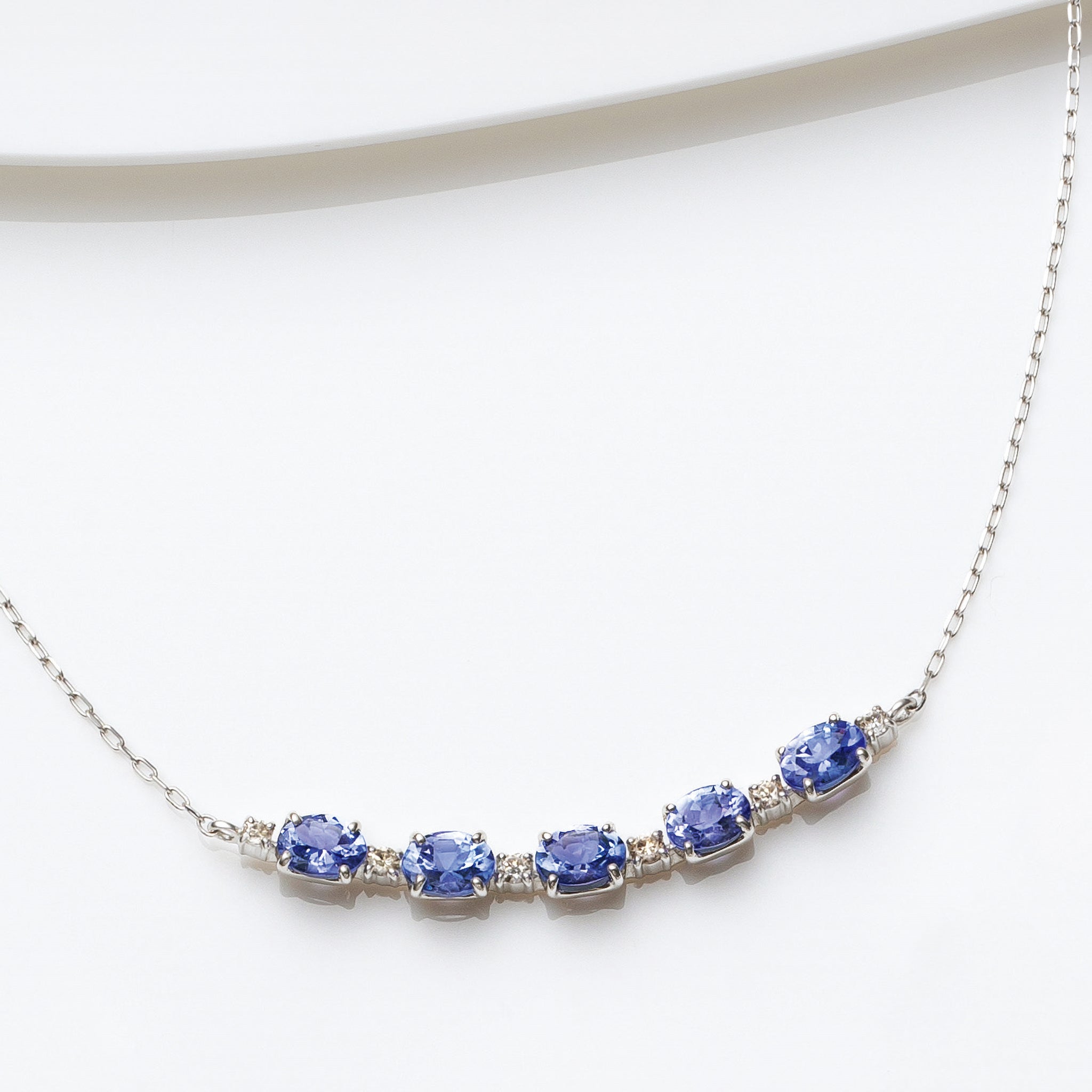 タンザナイト/ダイヤモンド プラチナネックレス(12月誕生石)《25V01606》