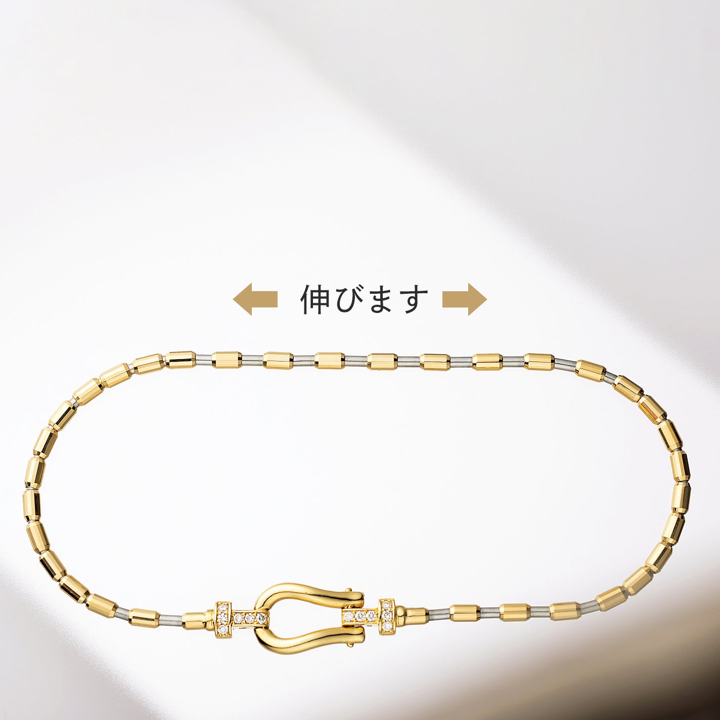 ダイヤモンド K18ブレスレット(計1カラット/ストレッチタイプ/4月誕生石)《25V01801》