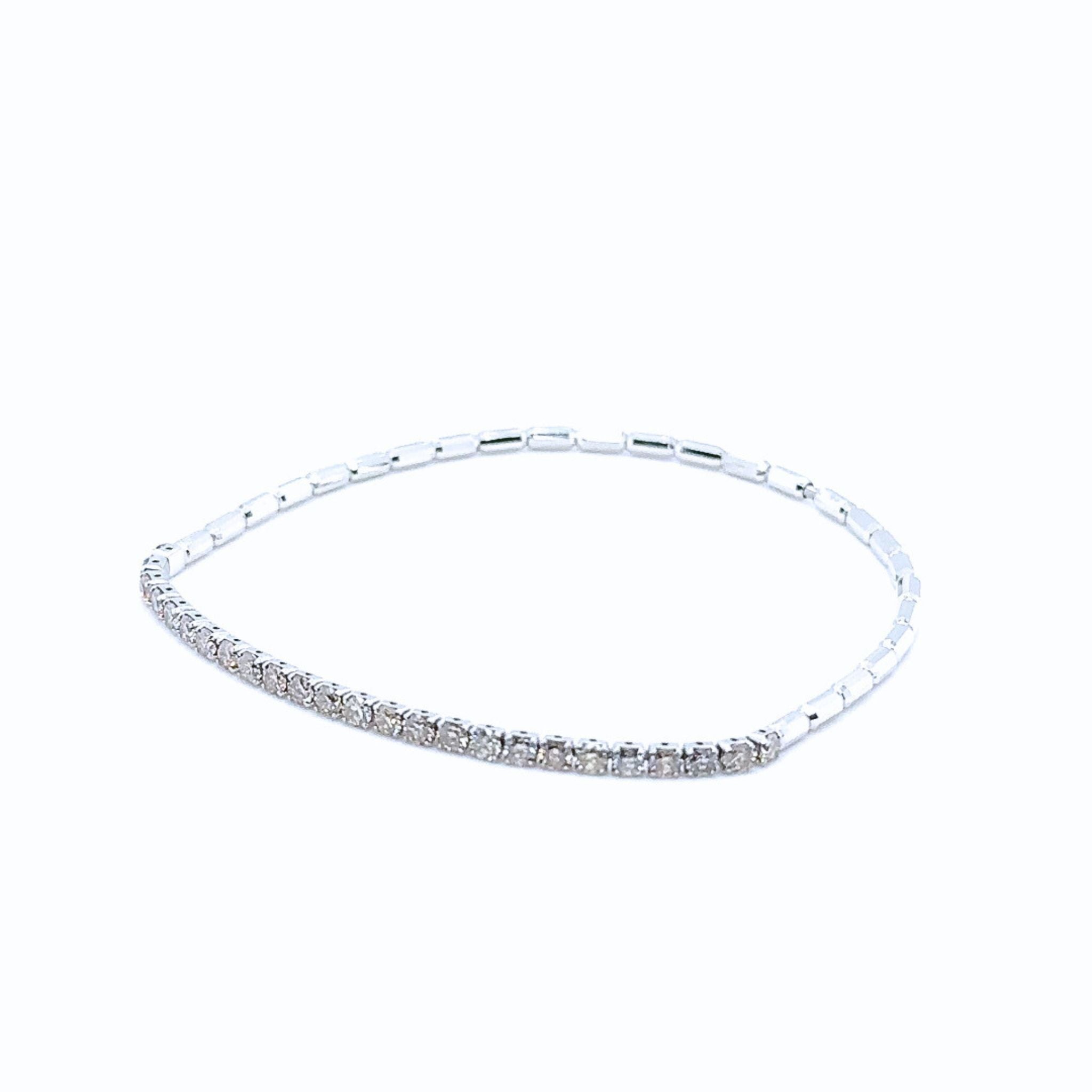 ダイヤモンド プラチナブレスレット(計1カラット/ストレッチタイプ/4月誕生石)《25V01802》