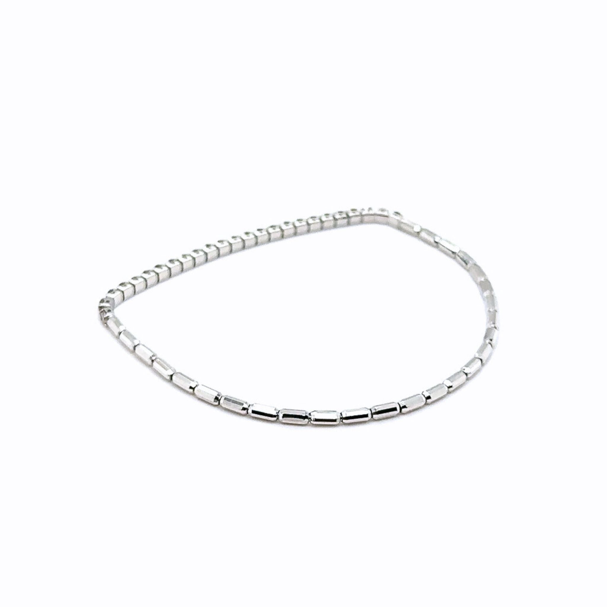 ダイヤモンド プラチナブレスレット(計1カラット/ストレッチタイプ/4月誕生石)《25V01802》