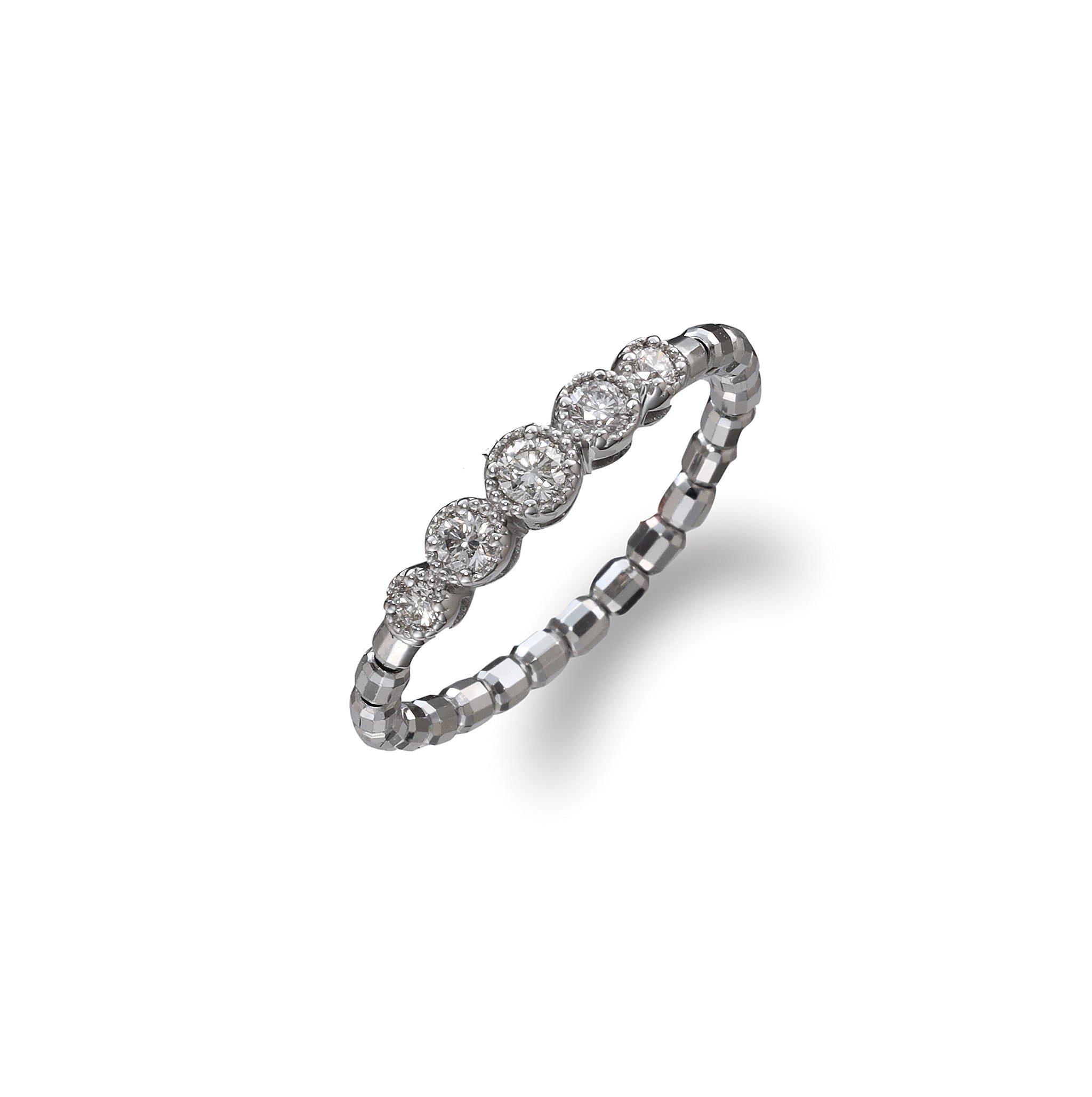 ダイヤモンド プラチナリング(ミル打ち風/フリーサイズ/4月誕生石)《25V01803》