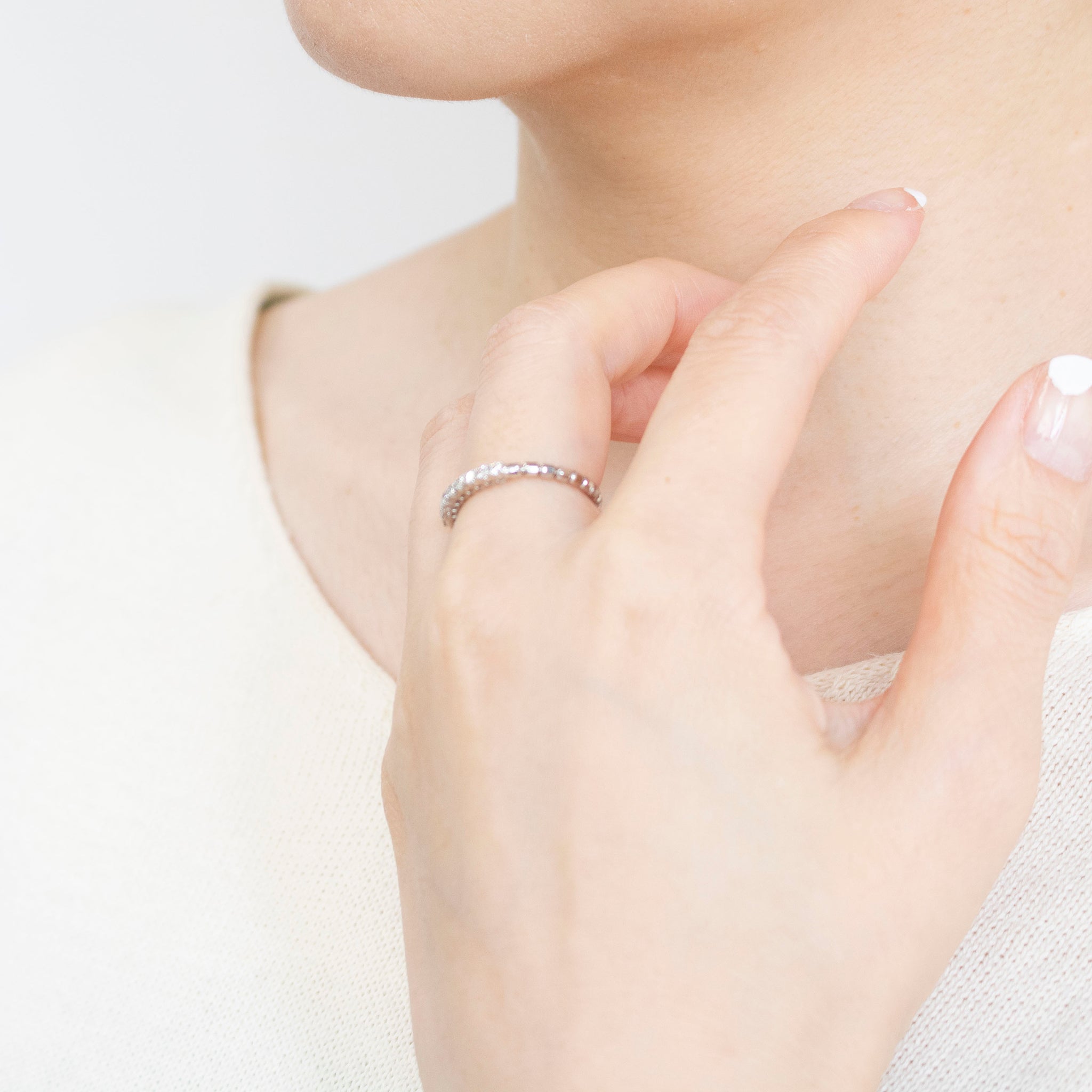 ダイヤモンド プラチナリング(/フリーサイズ/4月誕生石)《25V01804》