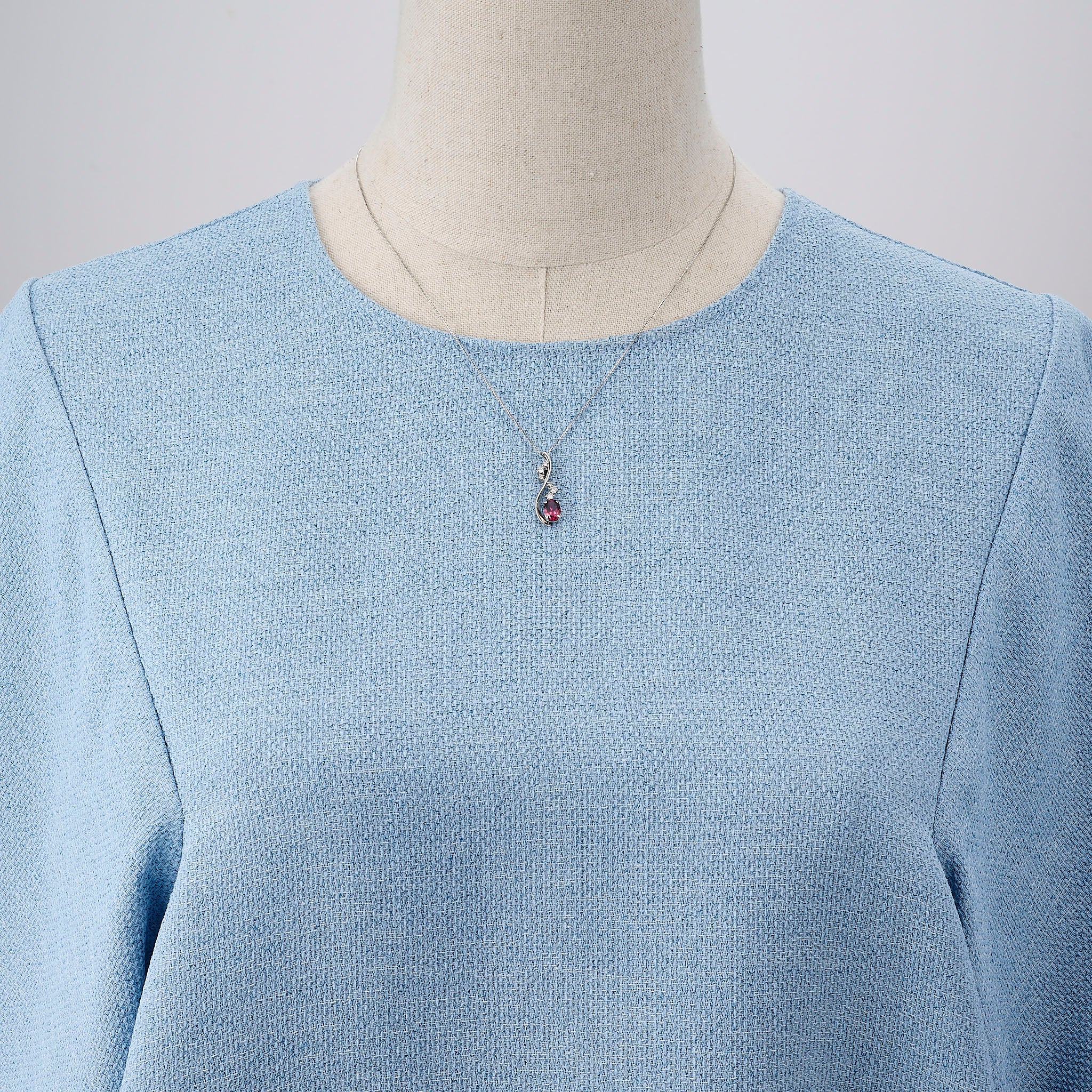 ガーネット/ダイヤモンド プラチナネックレス(1.0カラット/1月誕生石)《25V01902》