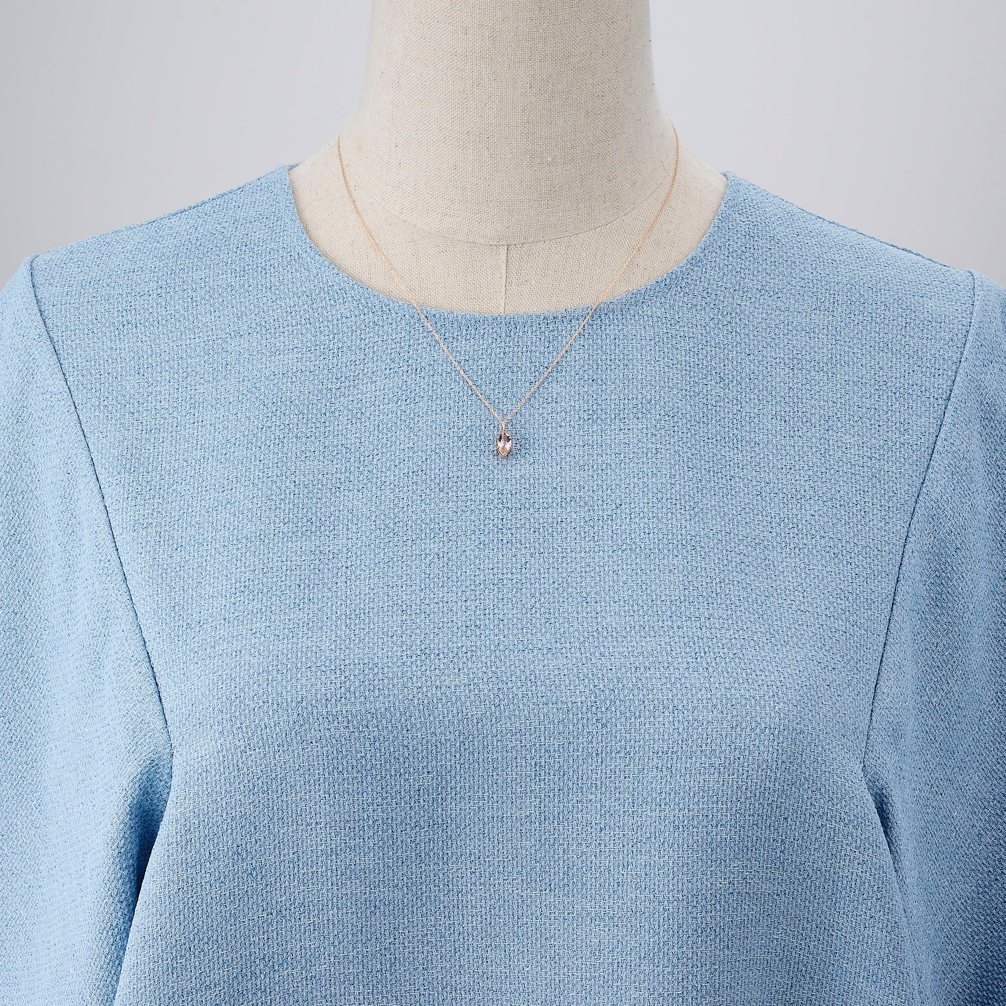 モルガナイト K18ネックレス(マーキス/4月誕生石)《25V02101》