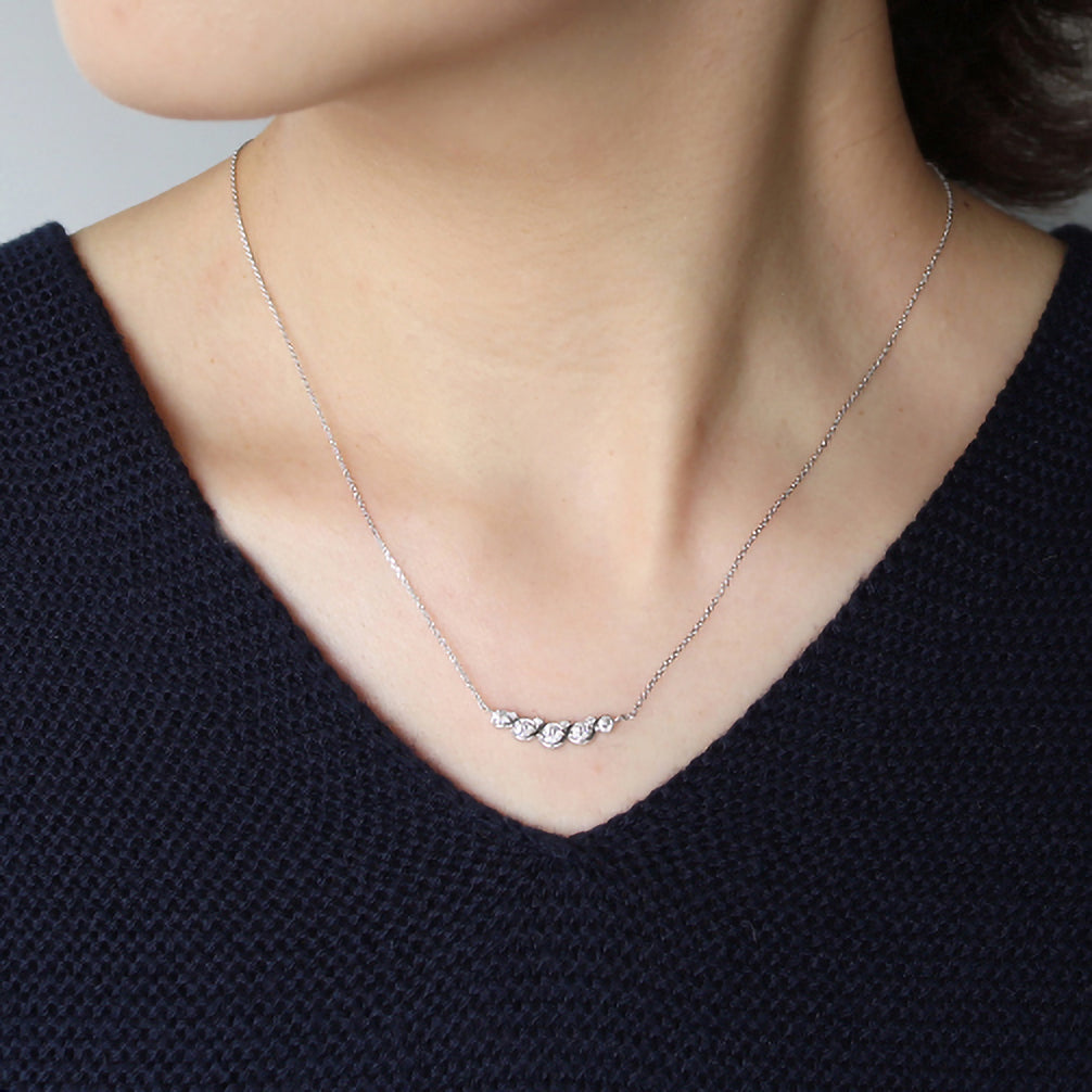 ダイヤモンド プラチナネックレス(4月誕生石)《25V02503》