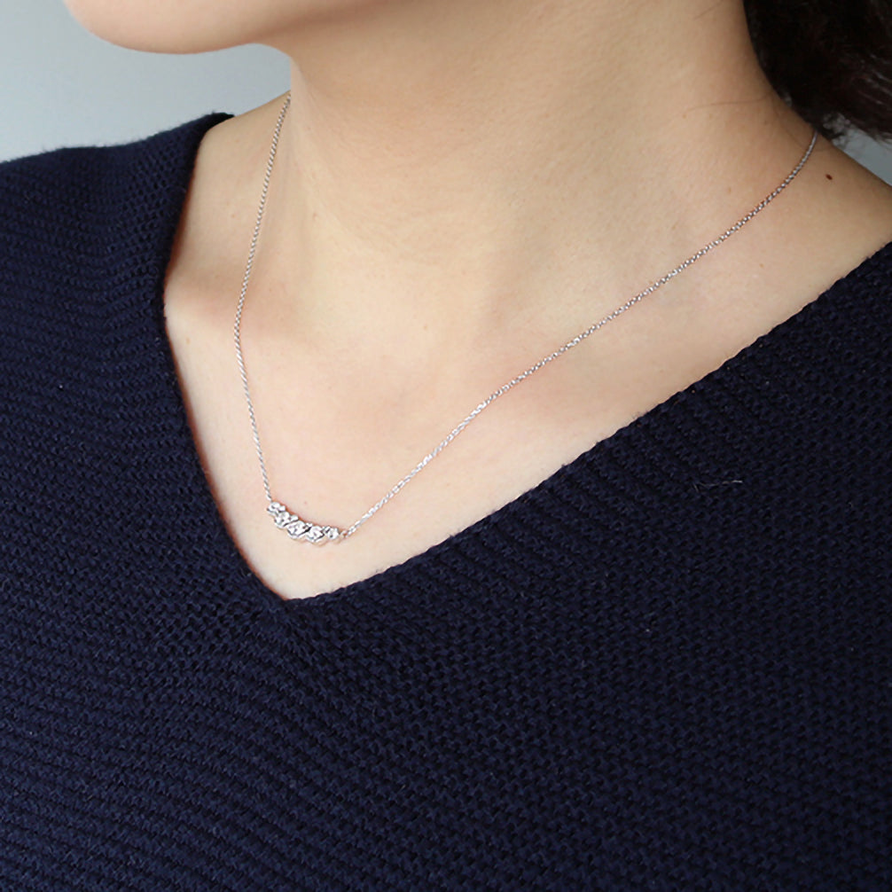 ダイヤモンド プラチナネックレス(4月誕生石)《25V02503》