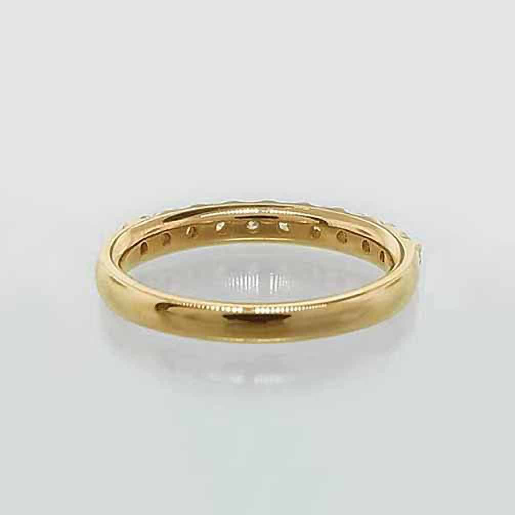 ダイヤモンド K18リング(計1.0カラット/ハーフエタニティ/4月誕生石/鑑別書付)《25V02603-YG》