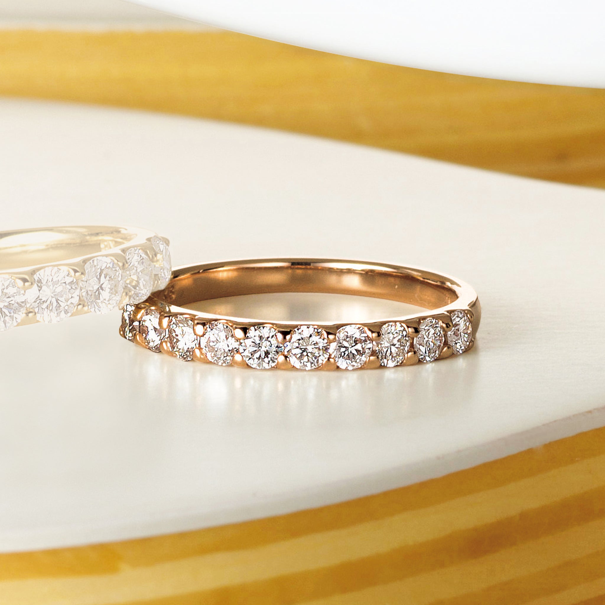 ダイヤモンド K18リング(計0.5カラット/ハーフエタニティ/4月誕生石