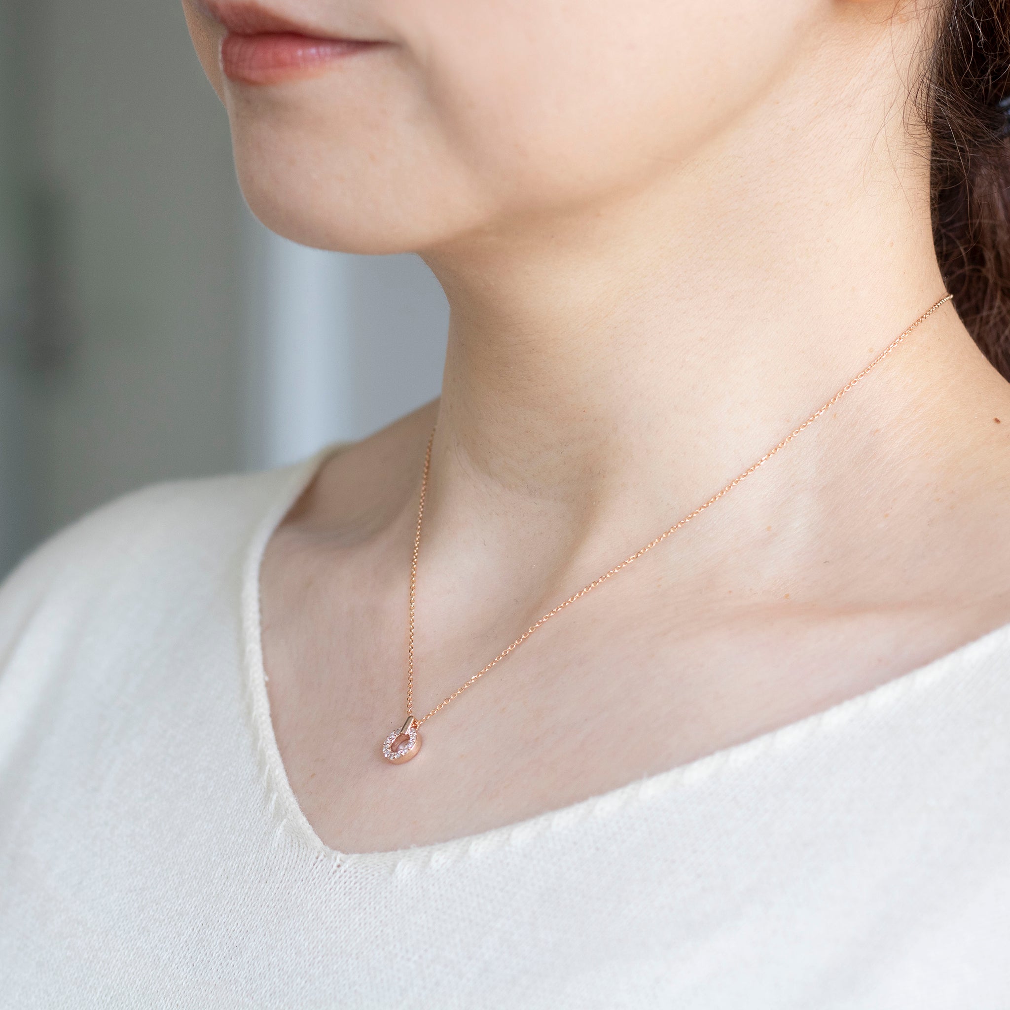 ダイヤモンド K18ネックレス(4月誕生石)《25V02607》