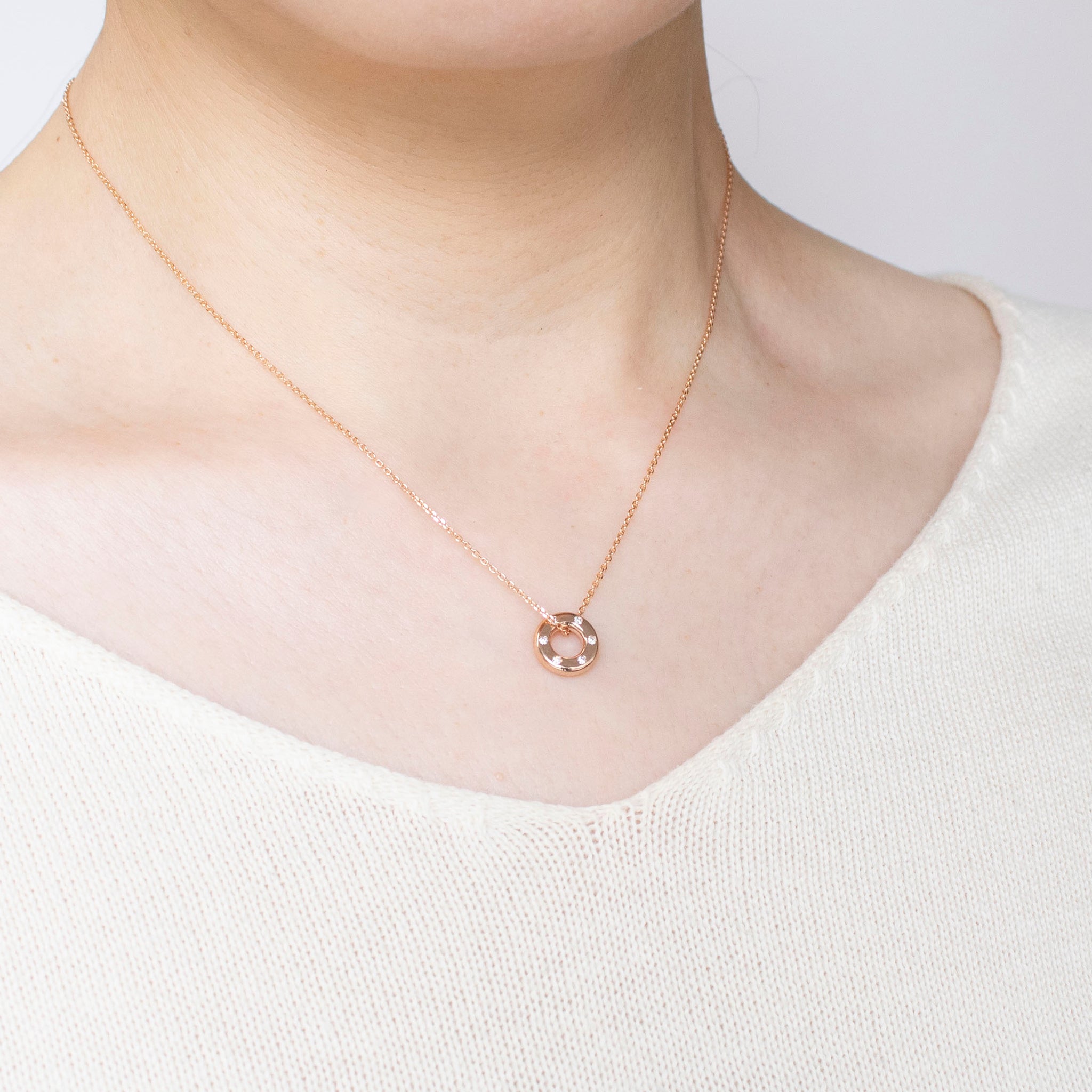 ダイヤモンド K18ネックレス(4月誕生石)《25V02609》