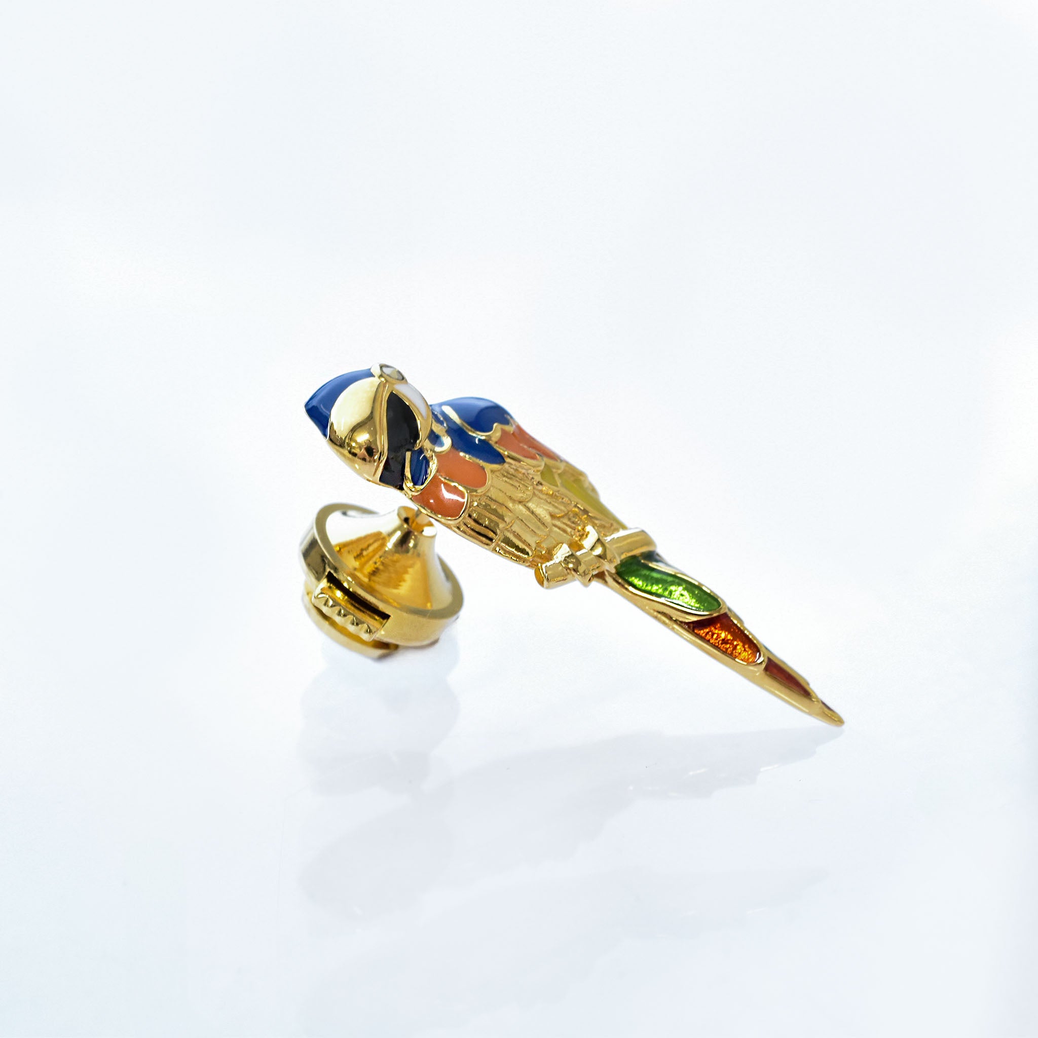 エナメル/マルカジット シルバーブローチ(/2点セット/オウム/マンゴーモチーフ)《25V02704》