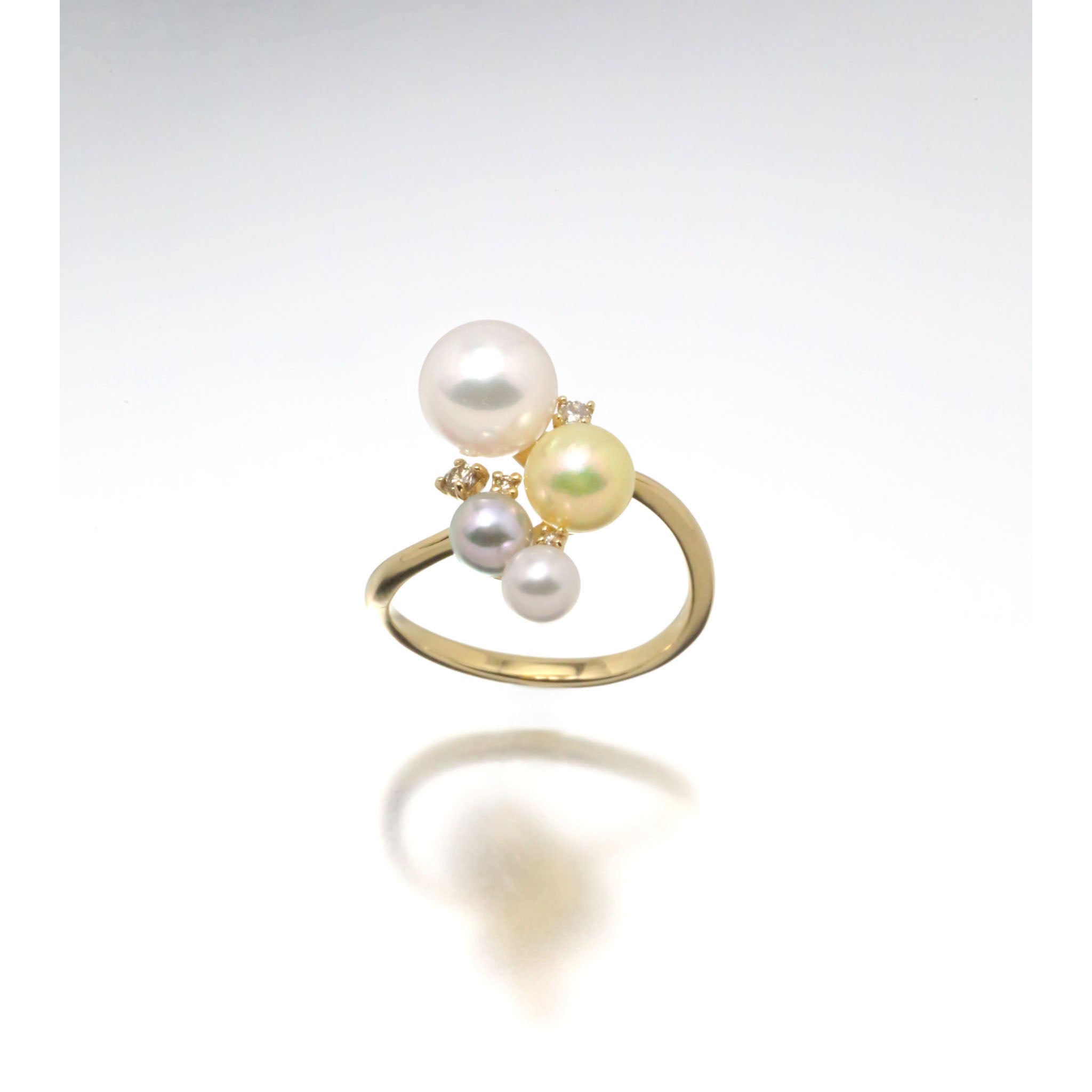 【限定3点】パール/ダイヤモンド K18リング(アコヤ真珠/4〜7mm/6月誕生石)《25V02801》