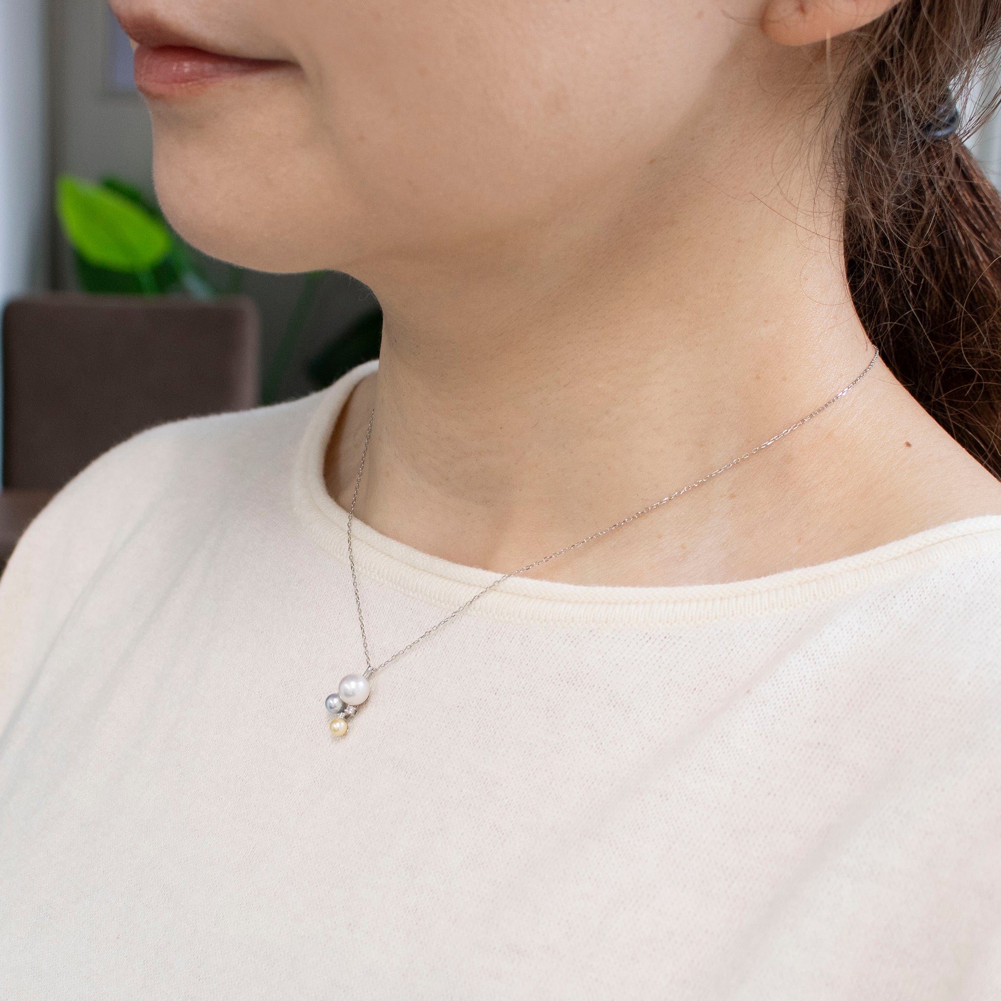 【限定5点】パール/ダイヤモンド プラチナネックレス(アコヤ真珠/6月誕生石)《25V02803》