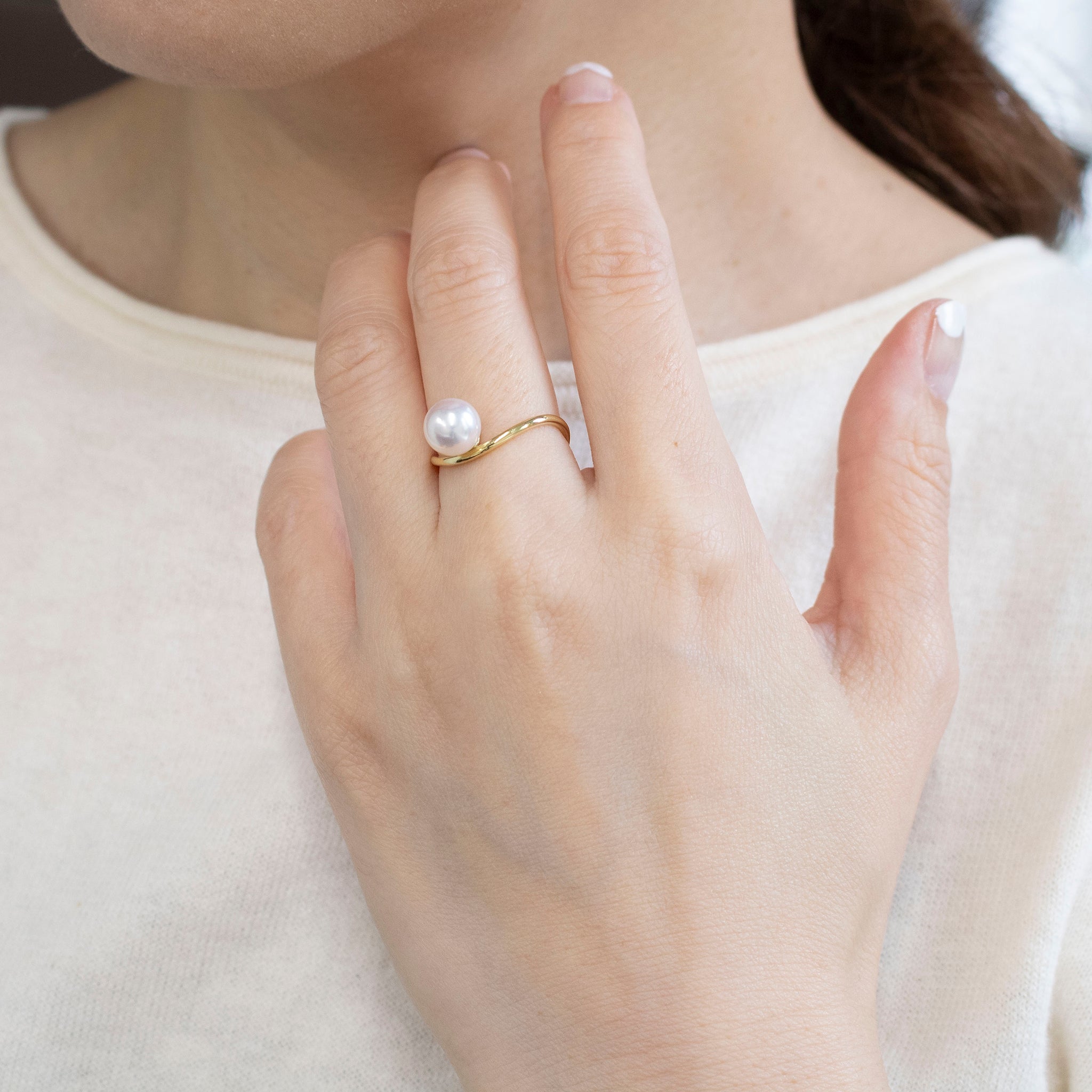 パール K18リング(アコヤ真珠/7.5mm/6月誕生石)《25V02806》