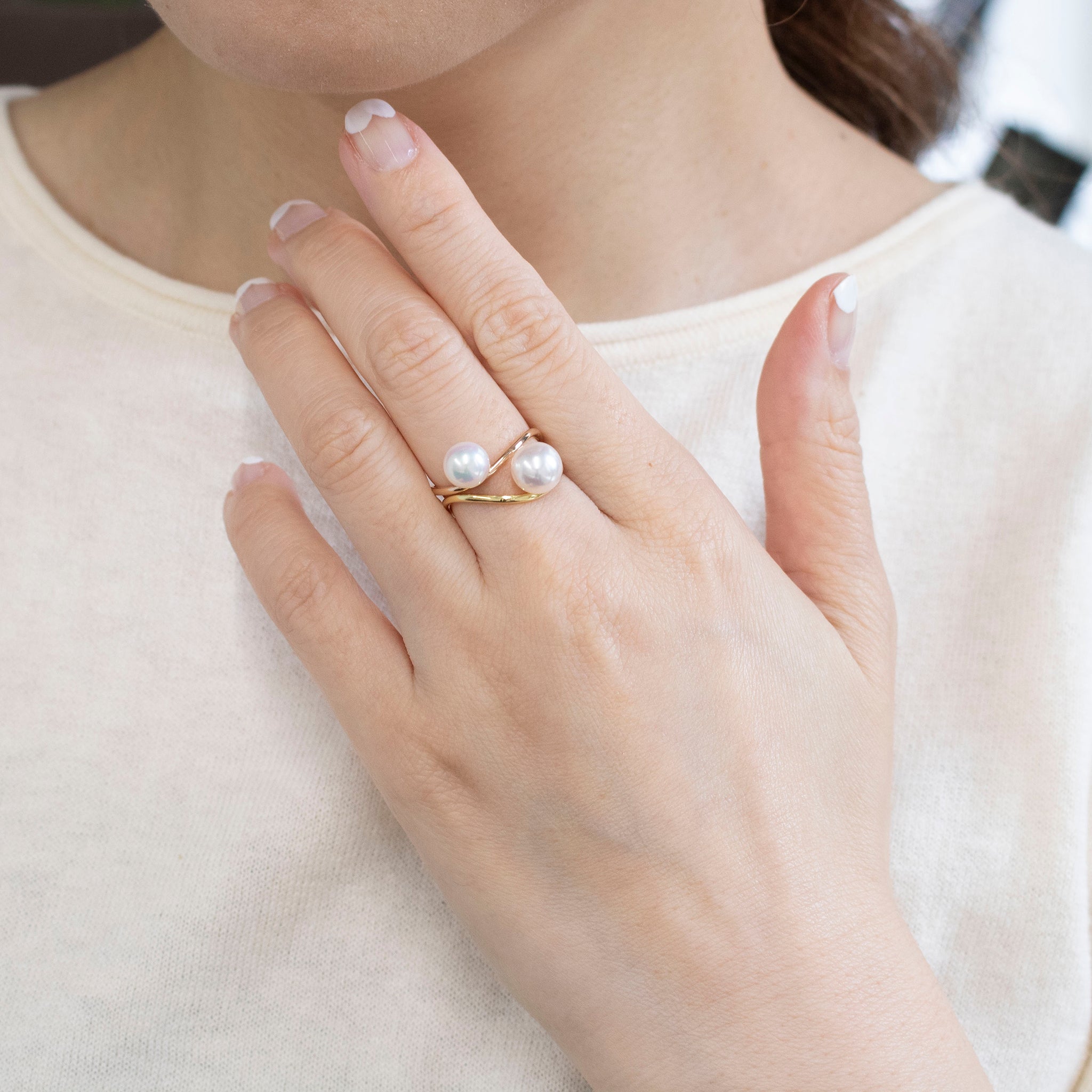 パール K18リング(アコヤ真珠/7.5mm/6月誕生石)《25V02806》