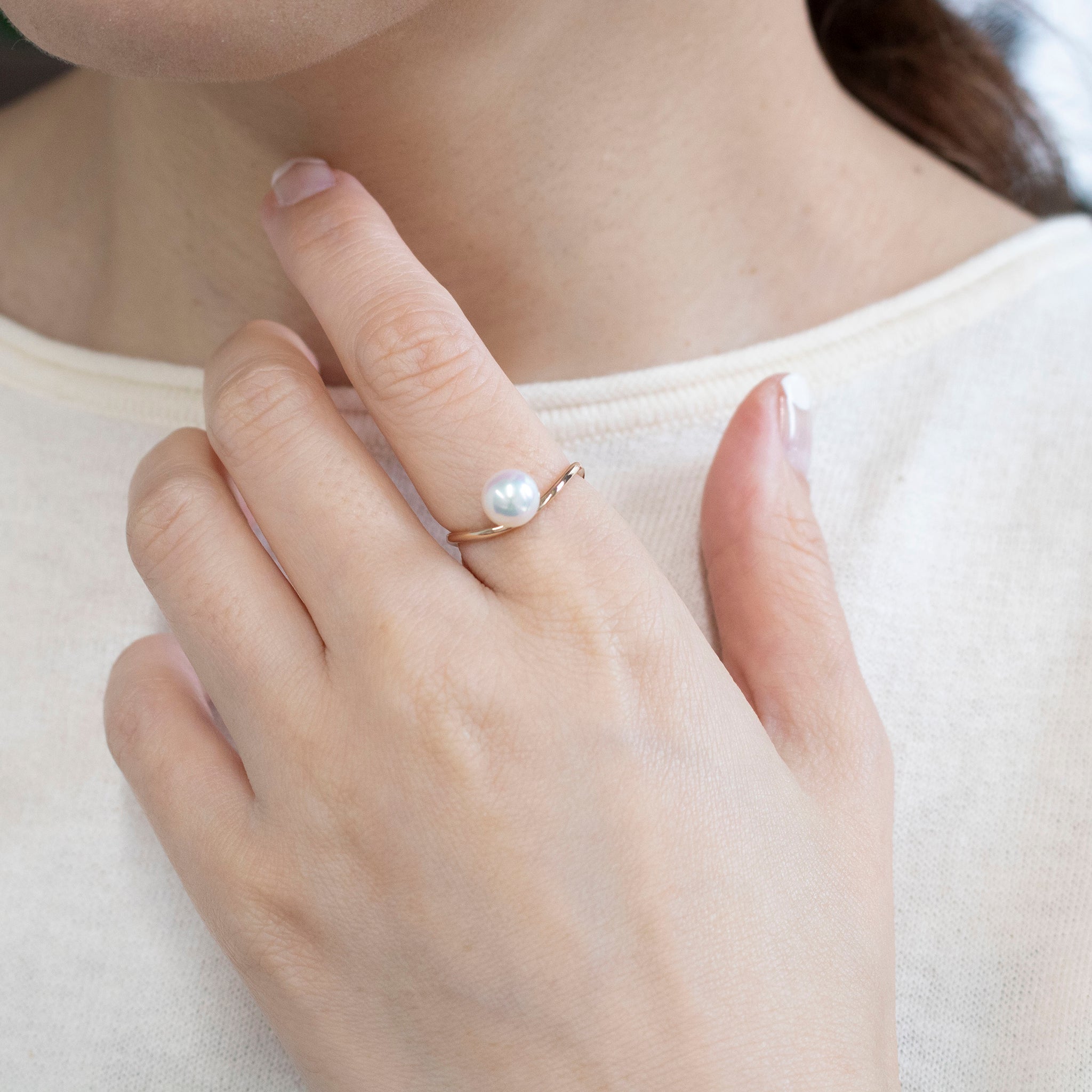 パール K18リング(アコヤ真珠/6.5mm/6月誕生石)《25V02807》