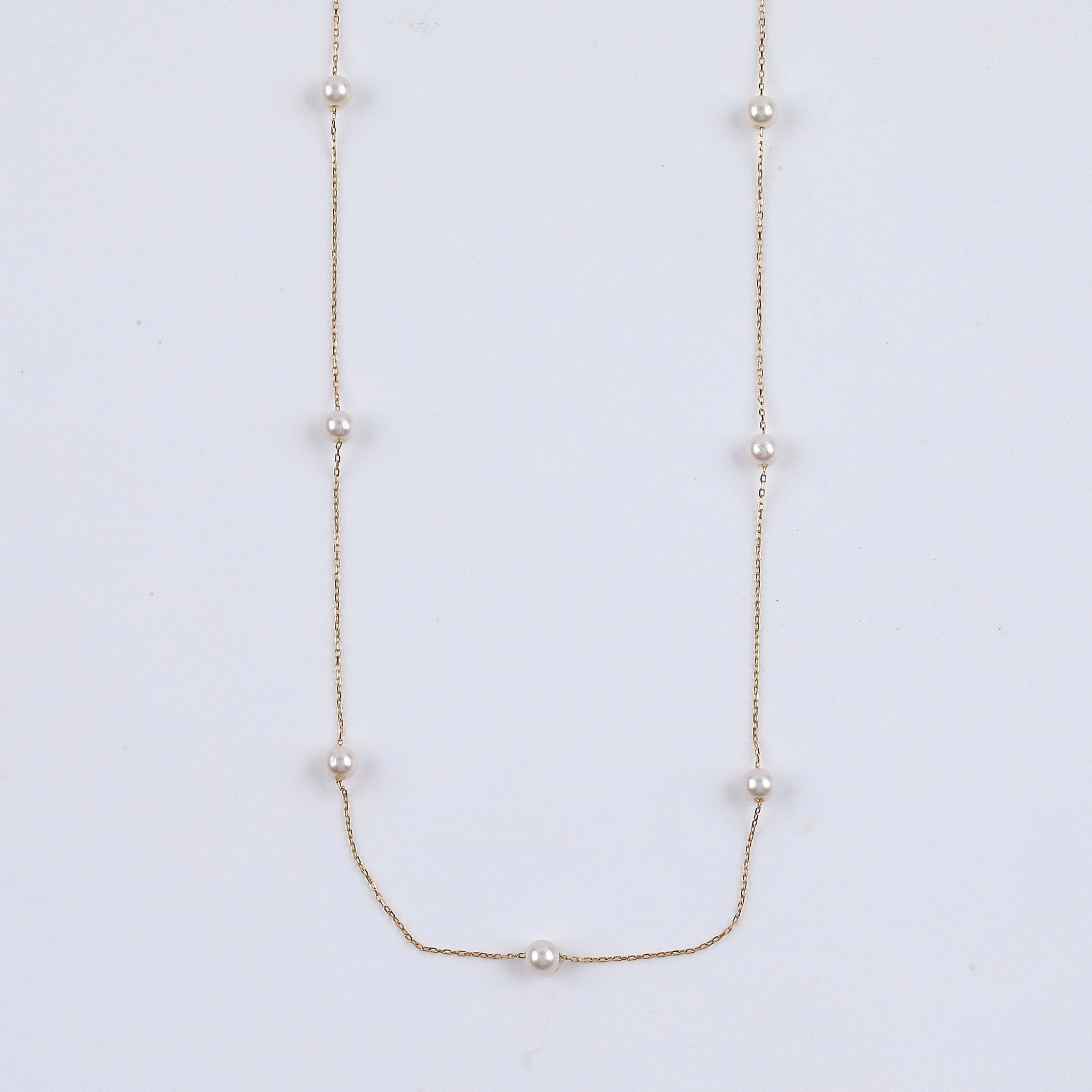 パール K18ネックレス(アコヤ真珠/ステーション/6月誕生石)《25V02903》