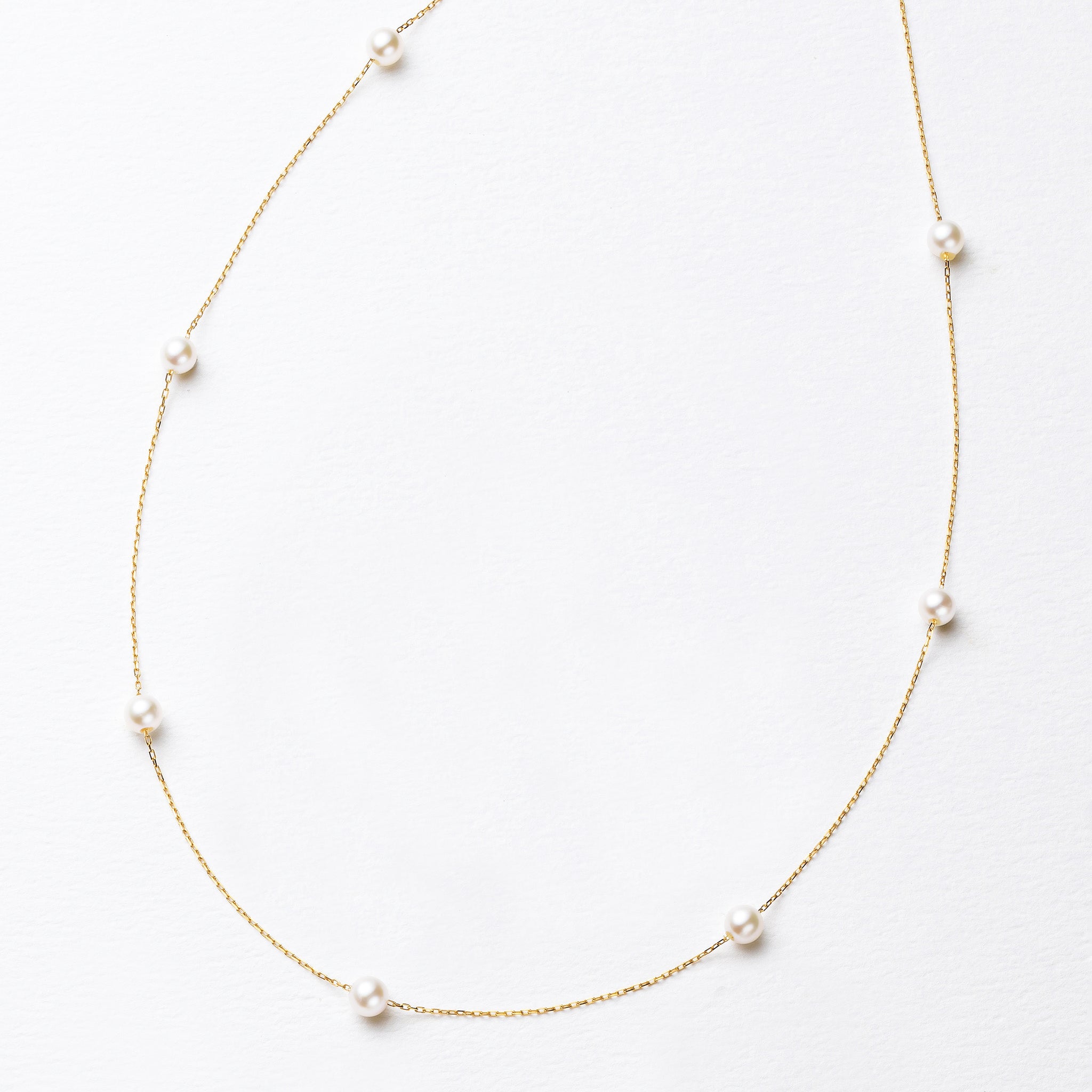 パール K18ネックレス(アコヤ真珠/ステーション/6月誕生石)《25V02903》