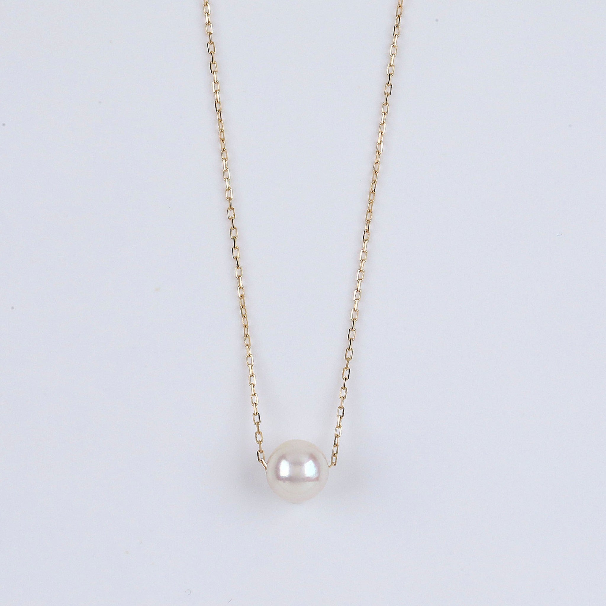 パール K18ネックレス(アコヤ真珠/7mm/6月誕生石)《25V02905》