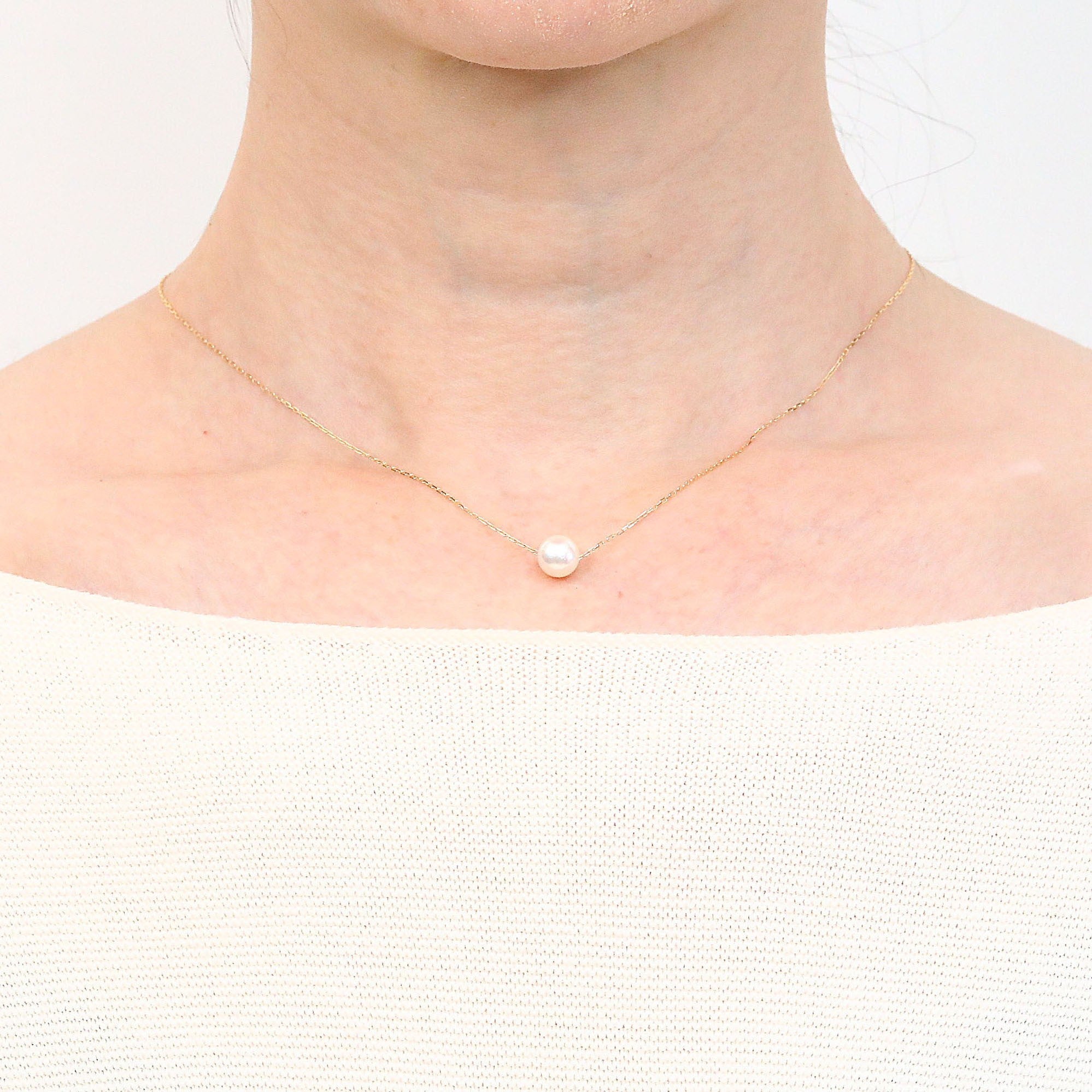 パール K18ネックレス(アコヤ真珠/7mm/6月誕生石)《25V02905》