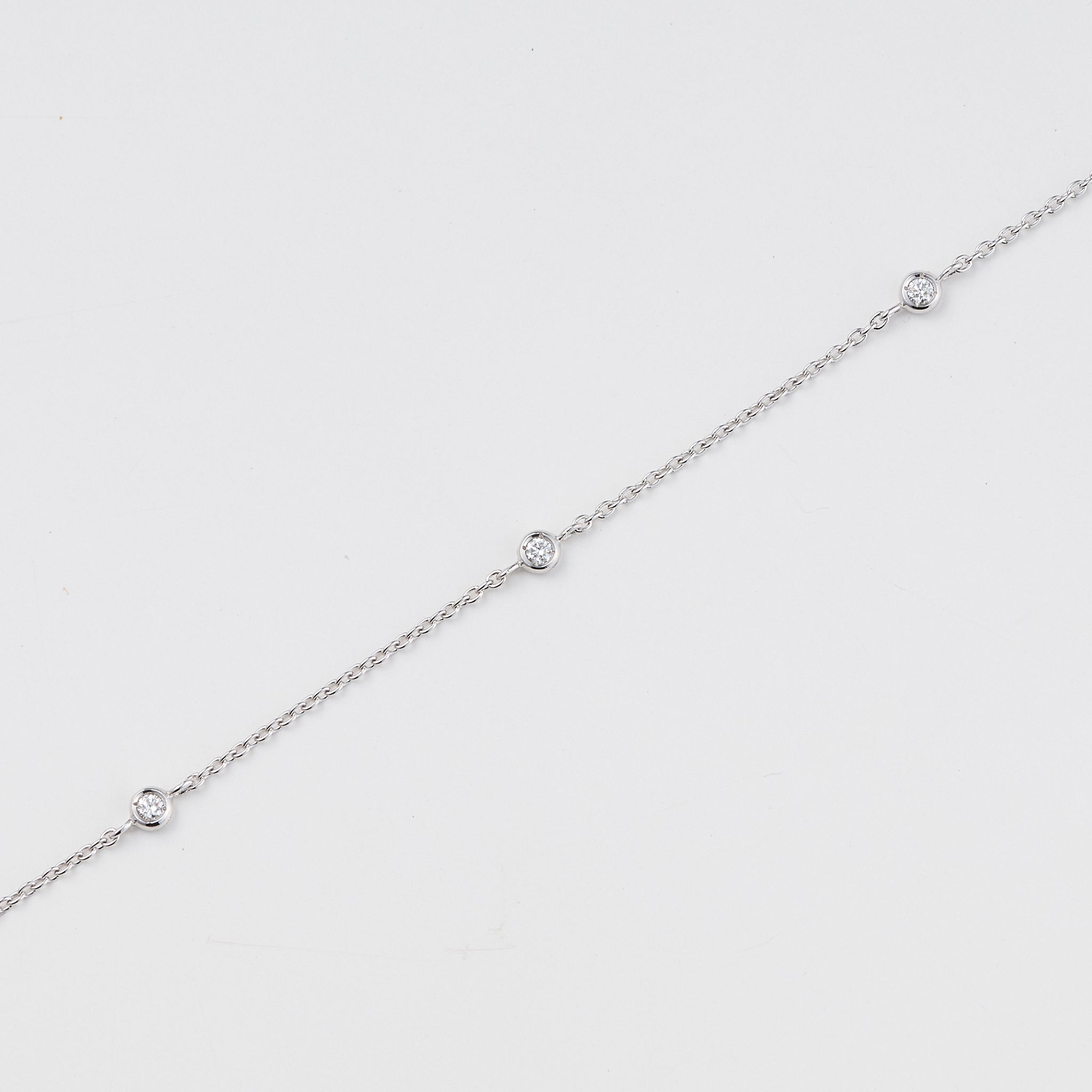 ダイヤモンド プラチナブレスレット(ステーション/4月誕生石)《25V03107》