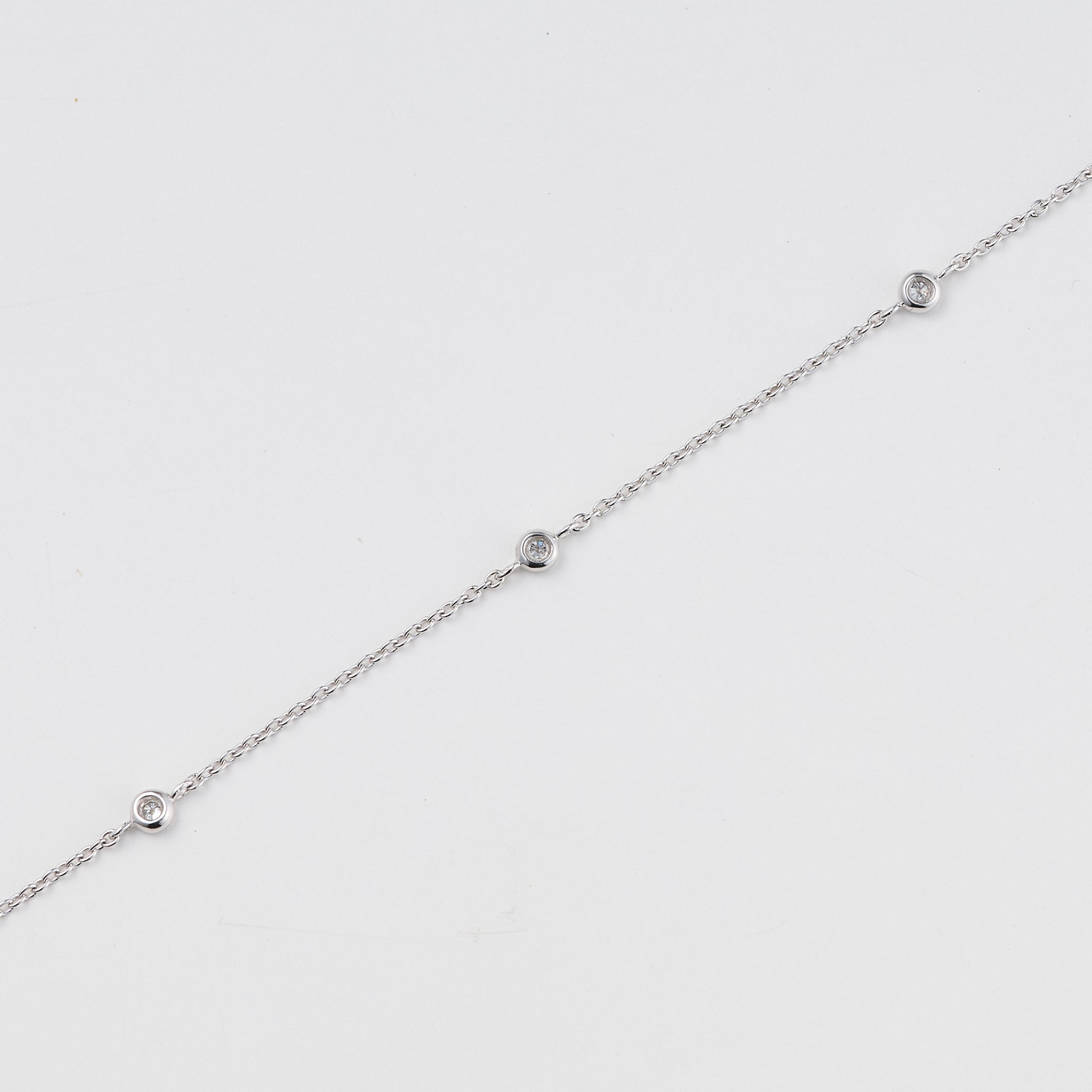 ダイヤモンド プラチナブレスレット(ステーション/4月誕生石)《25V03107》