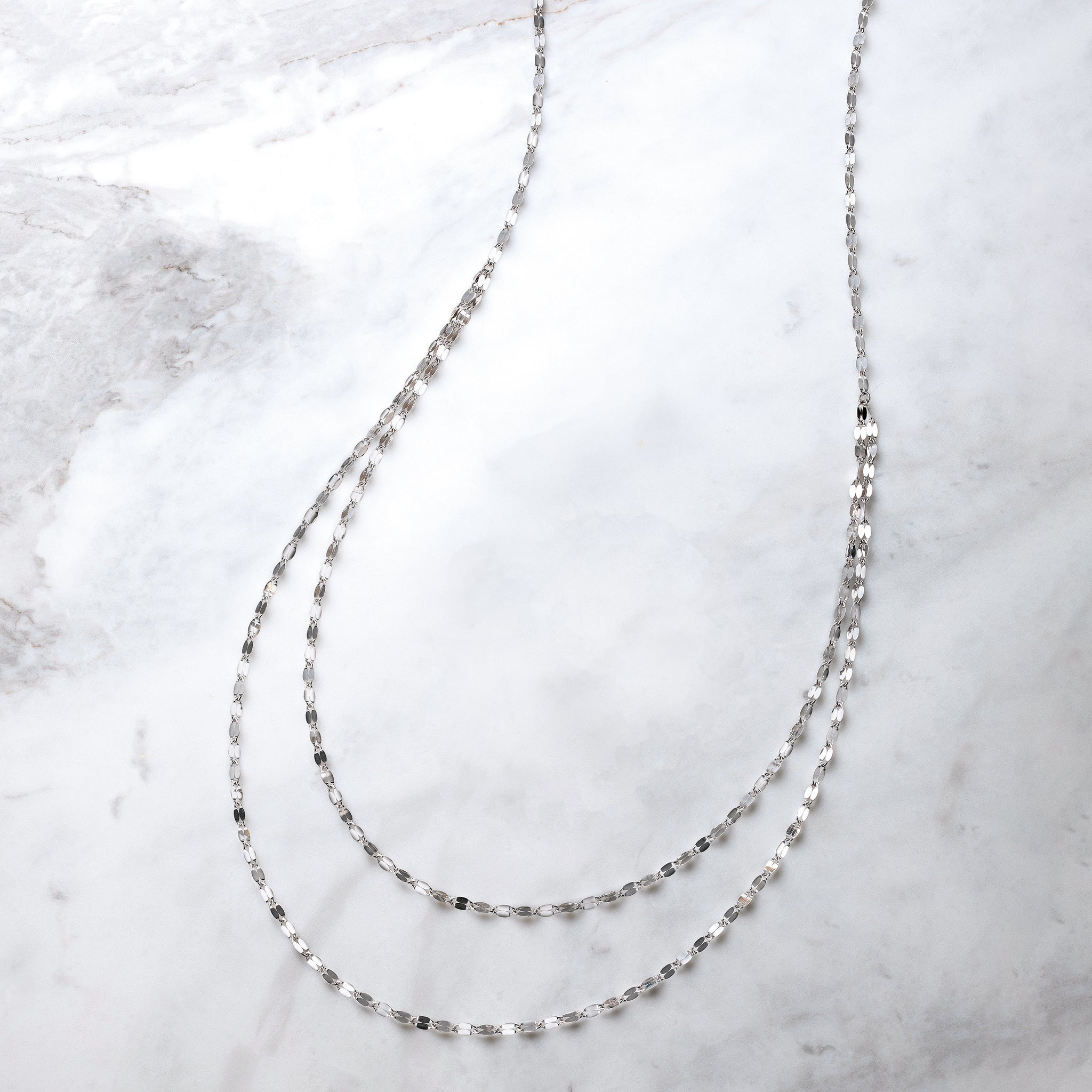 プラチナネックレス(2連ロング/70cm)《25V03109》