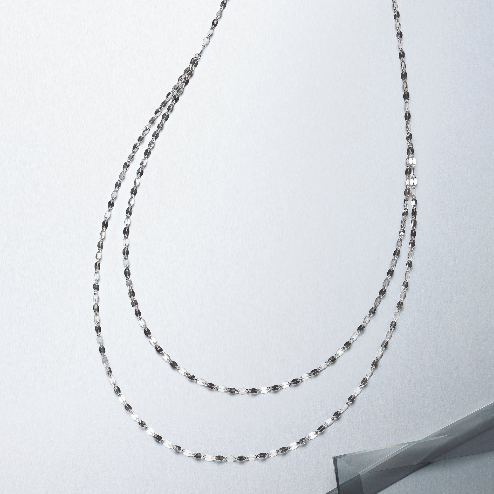 プラチナネックレス(2連ロング/70cm)《25V03109》