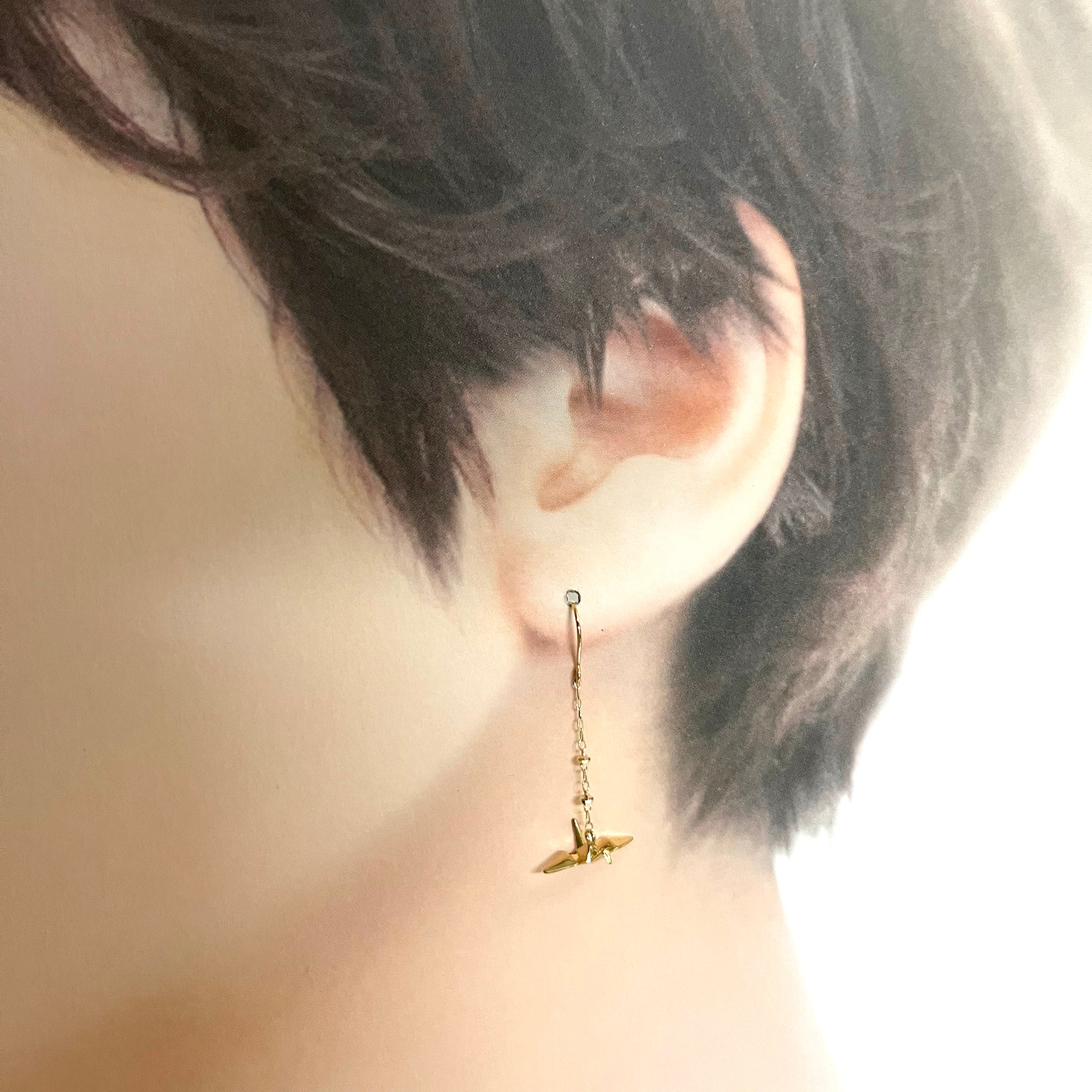 K10ピアス(折り鶴モチーフ)《25V03204》