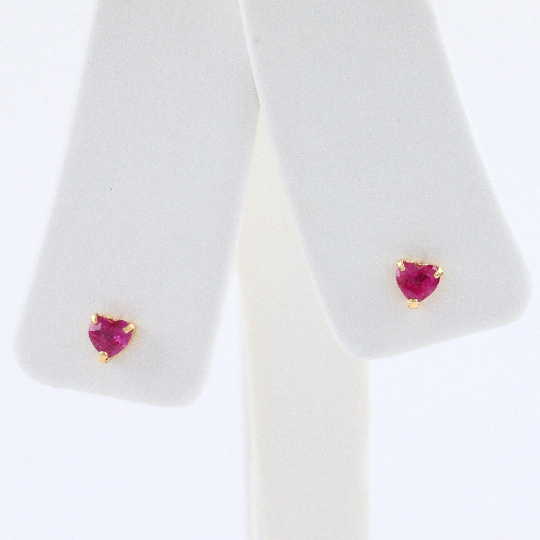 ルビー K18ピアス(ハートモチーフ/7月誕生石)《25V03207》