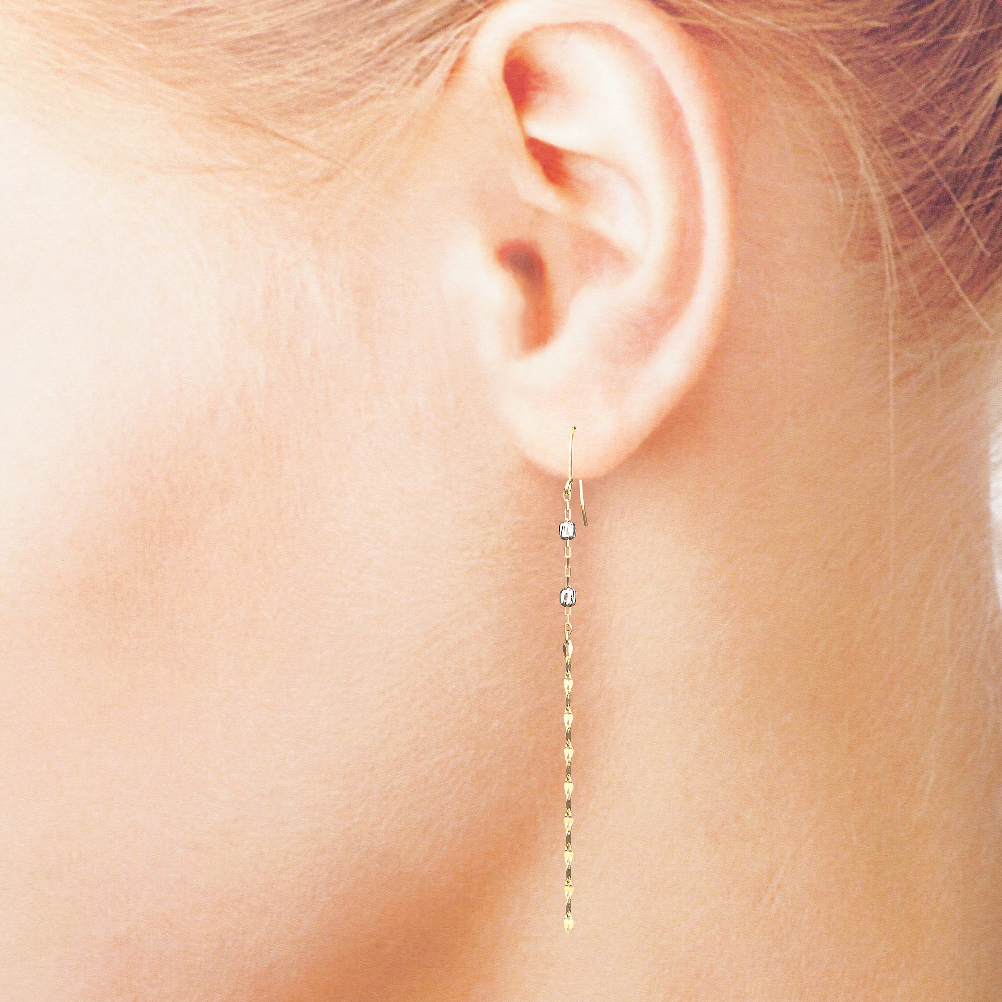 K18/プラチナピアス(コンビカラー)《25V03209》