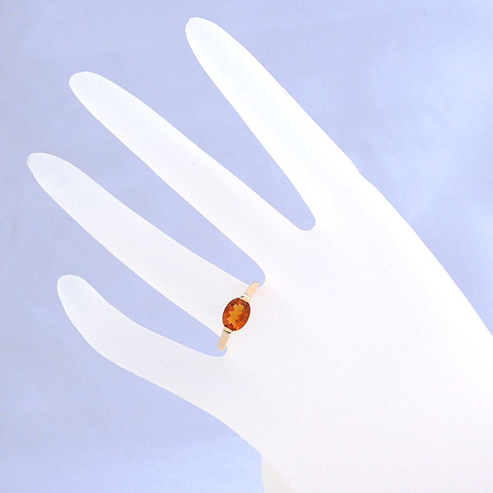 シトリン K18リング(11月誕生石)《25V03303》