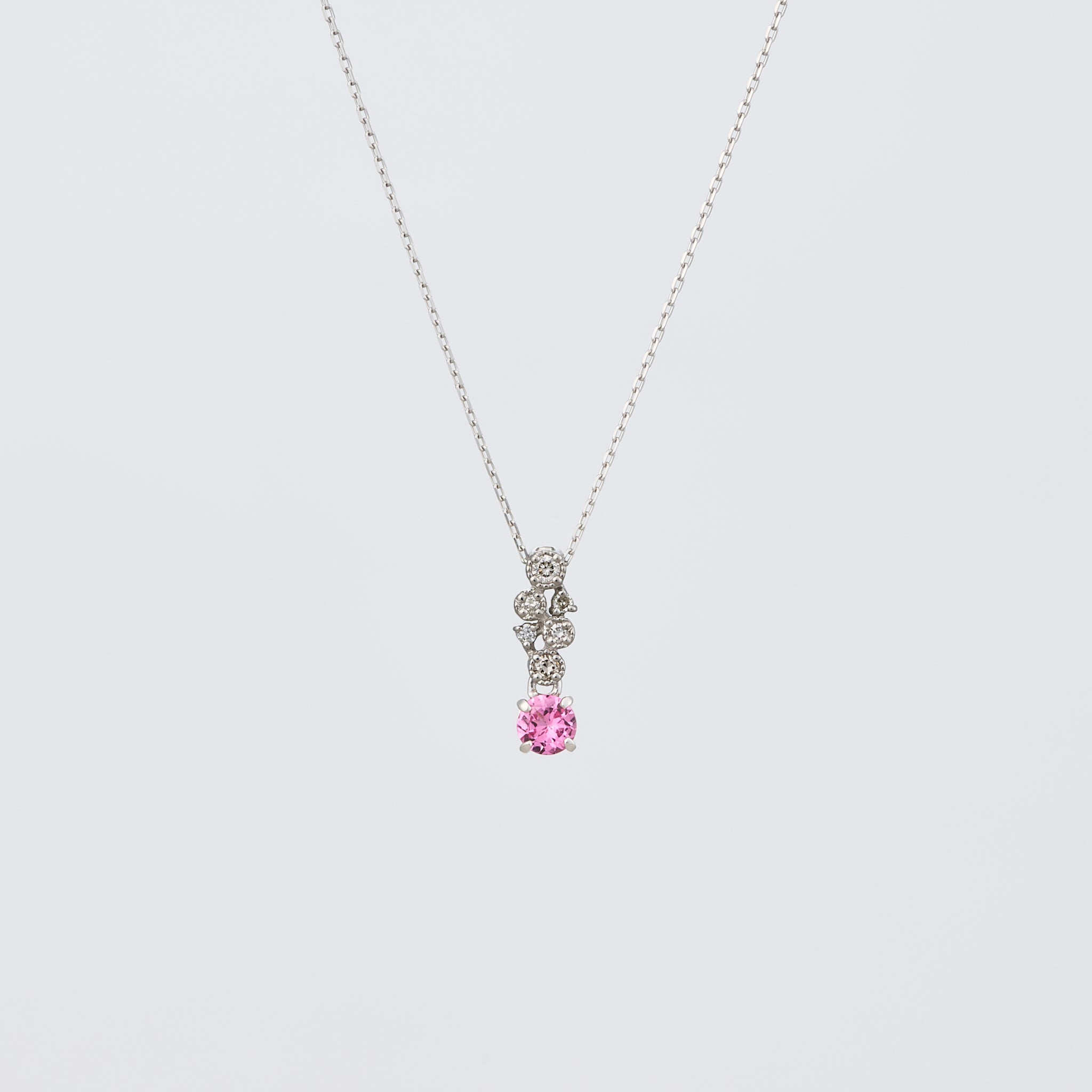 ルビー/ダイヤモンド プラチナネックレス(ミル打ち風/7月誕生石)《25V03403》